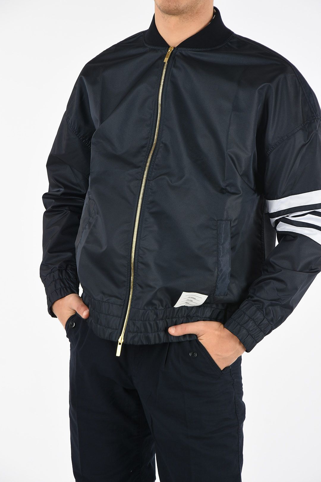 image of Thom Browne Og1Mm1223 Bomber In Blue, Men's (Size Large)