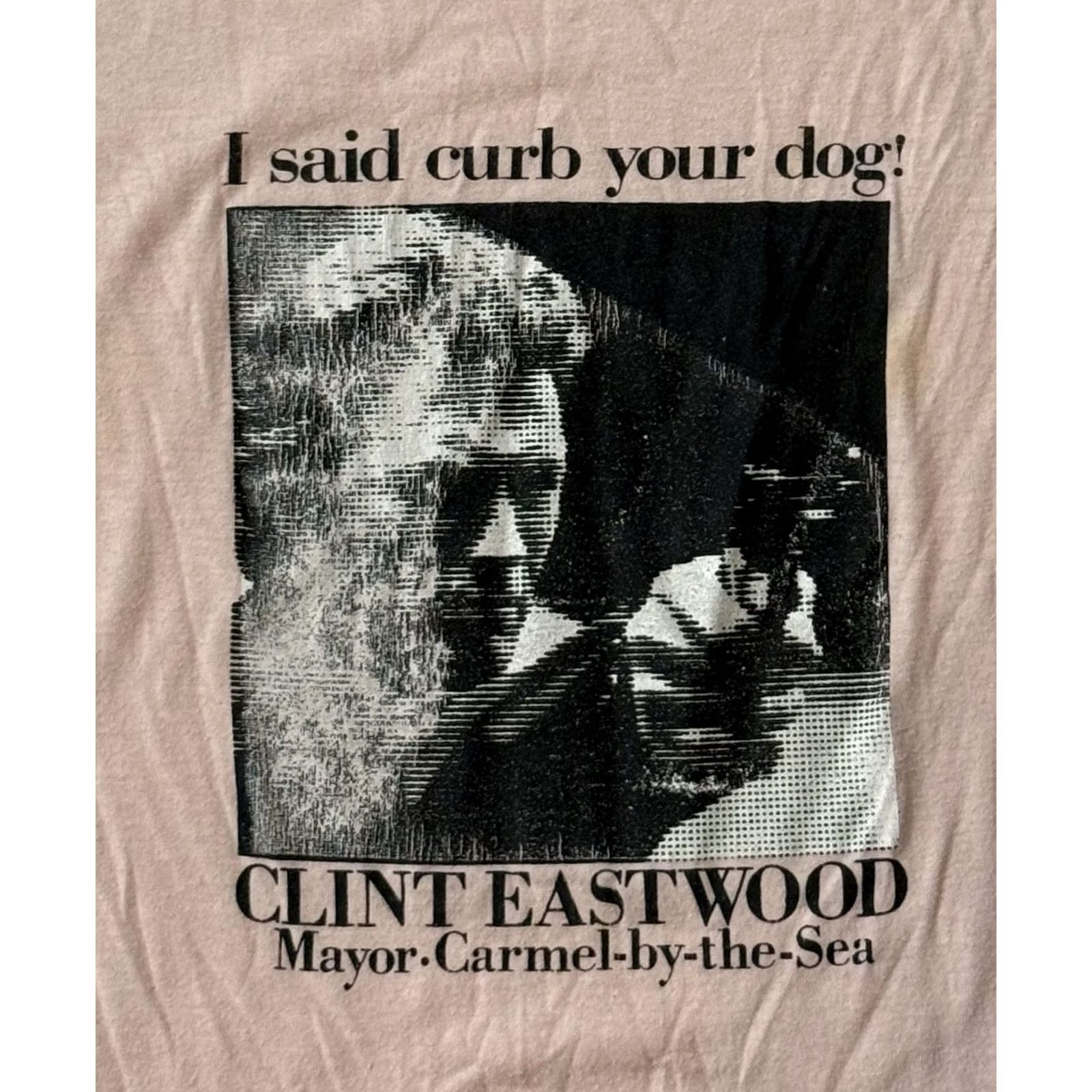 Jerzees VINTAGE Clint Eastwood ‘Curb Your Dog’ Shirt XL Shirt Unisex Adults Pink 80s 90s City California Logo Graphic Print Crew Neck Short Sleeve Jerzees Size US XL / EU 56 / 4 - 3 Thumbnail