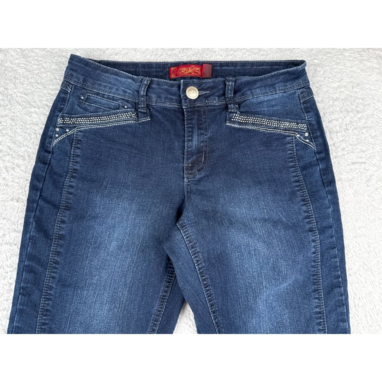 Vintage One5One Jeans Women 4 Blue Denim Capri Dark Wash Low Rise 28x16 Cotton Blend Size 27" / US 4 / IT 40 - 3 Thumbnail