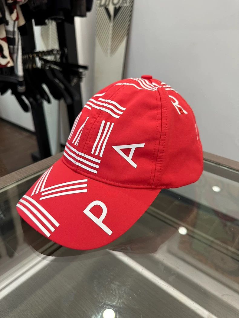 Kenzo KENZO size U Classic White Letter Logo Red Baseball Cap, On Size ONE SIZE - 2 Thumbnail