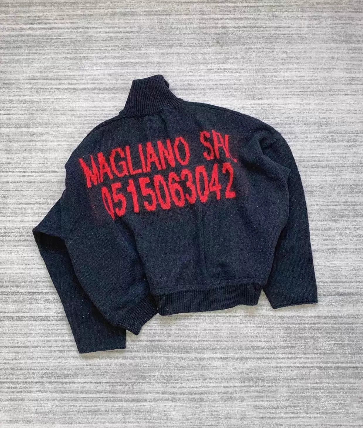 Magliano Magliano Call Me Maybe Mohair Half-Zip Red Slogan Sweater S Size US S / EU 44-46 / 1 - 1 Thumbnail