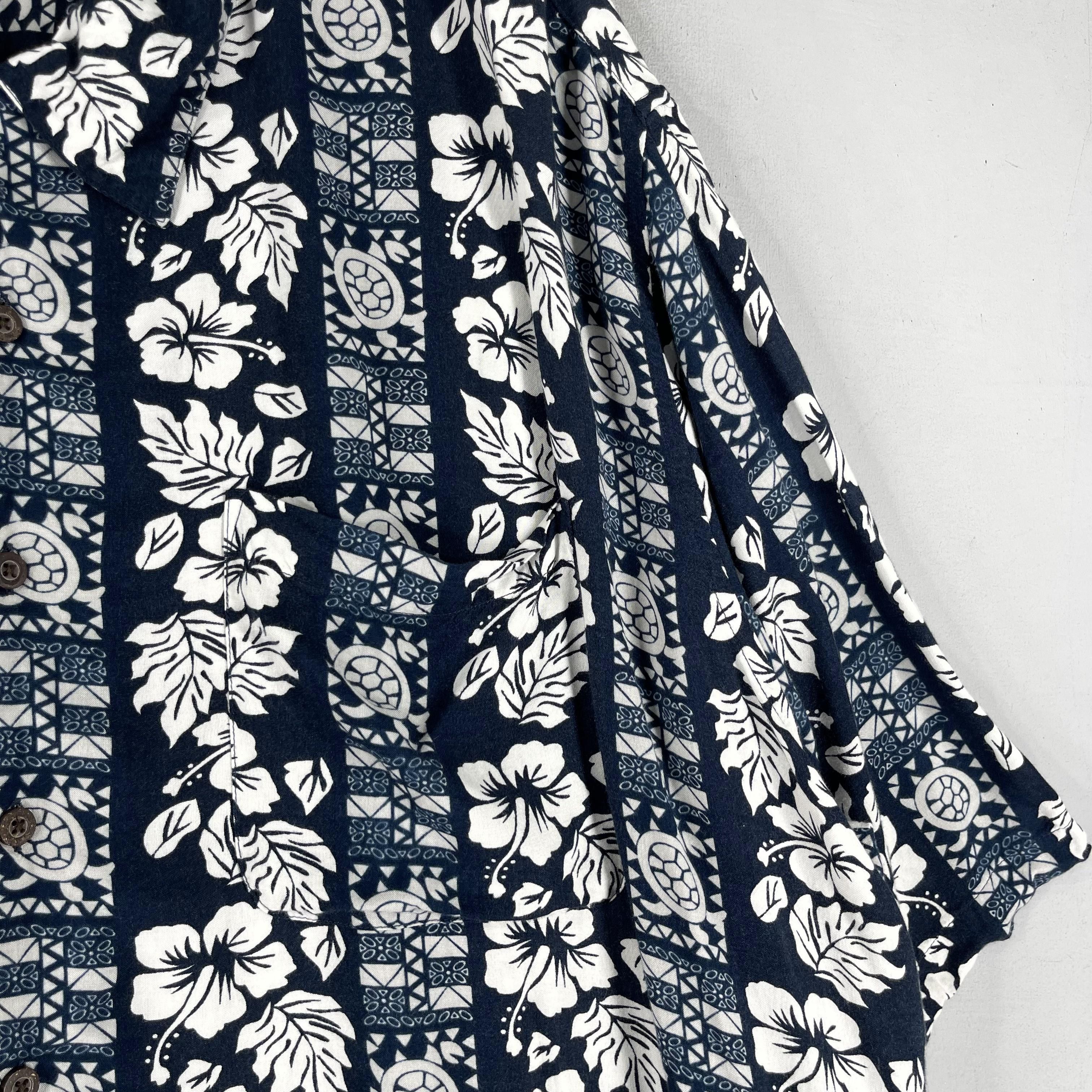 Other Vintage Y2K Hawaiian Tribal Hibiscus Flower Motive Shirt Size US XXL / EU 58 / 5 - 3 Thumbnail