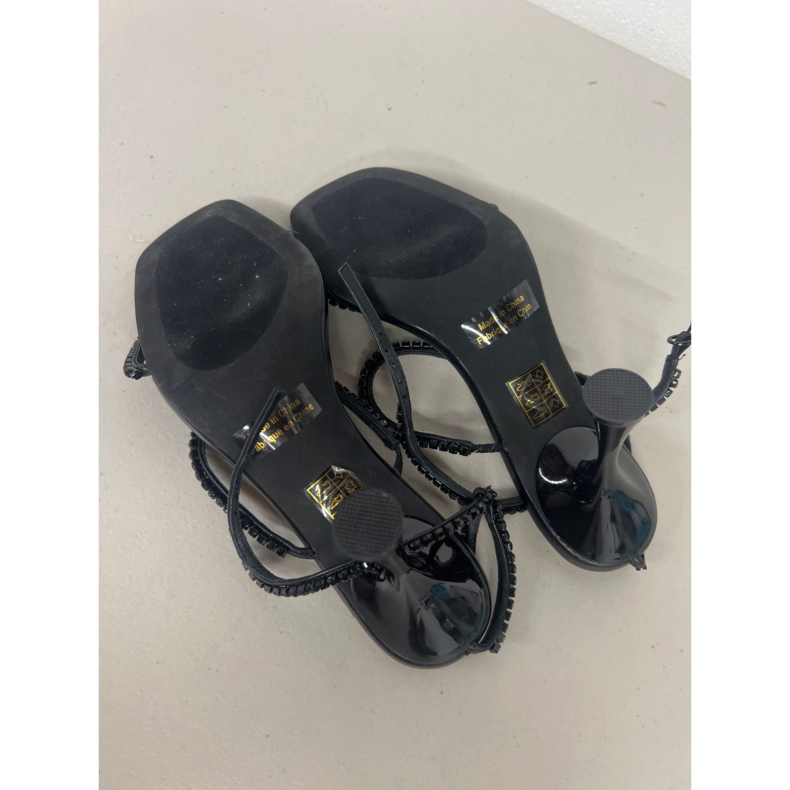 Jeffrey Campbell Jeffrey Campbell sz7.5 black strappy rhinestone sandal heels Size US 7.5 / IT 37.5 - 4 Thumbnail