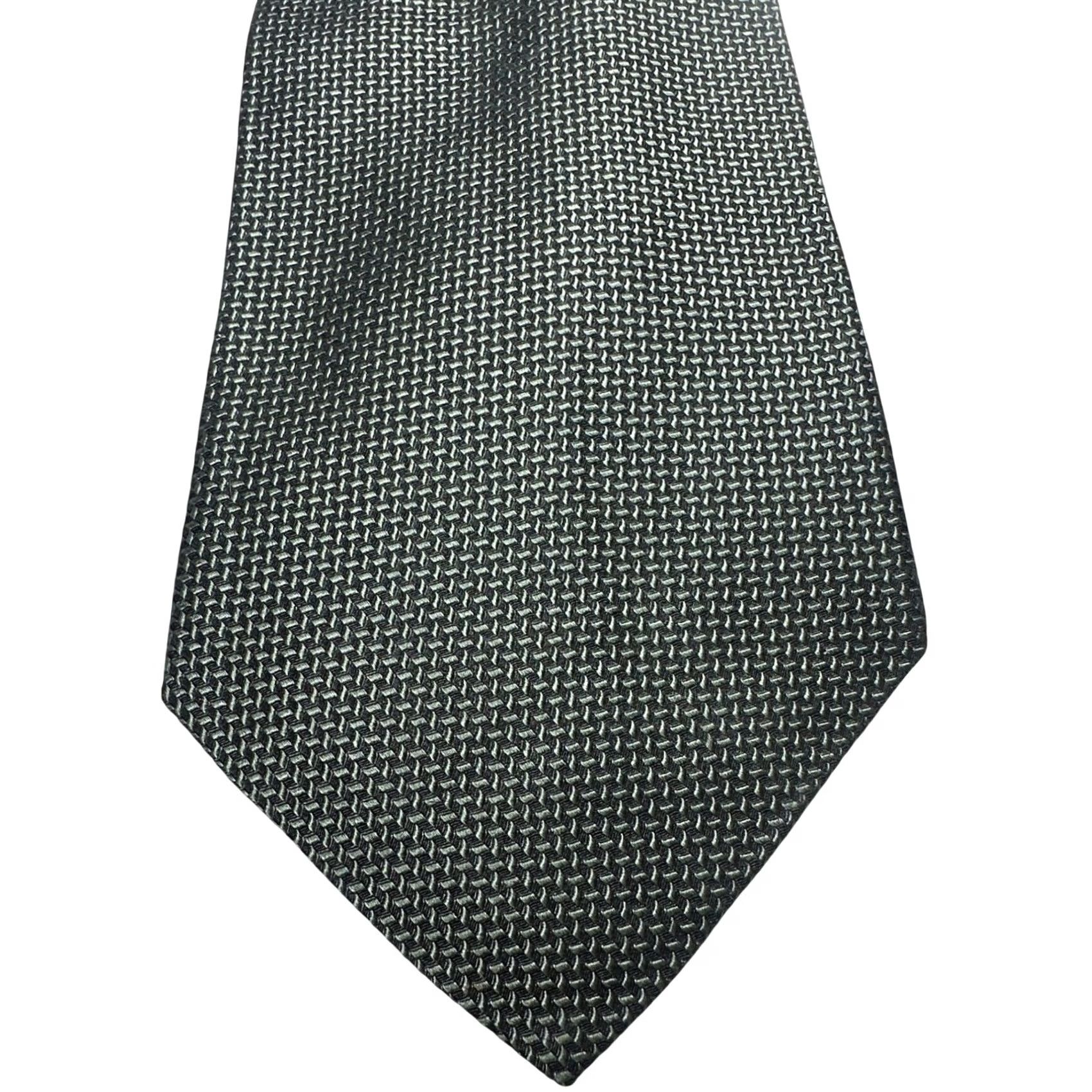 Van Heusen Van Heusen Mens Dark Grey Black 100% Silk Tie Size ONE SIZE - 2 Thumbnail