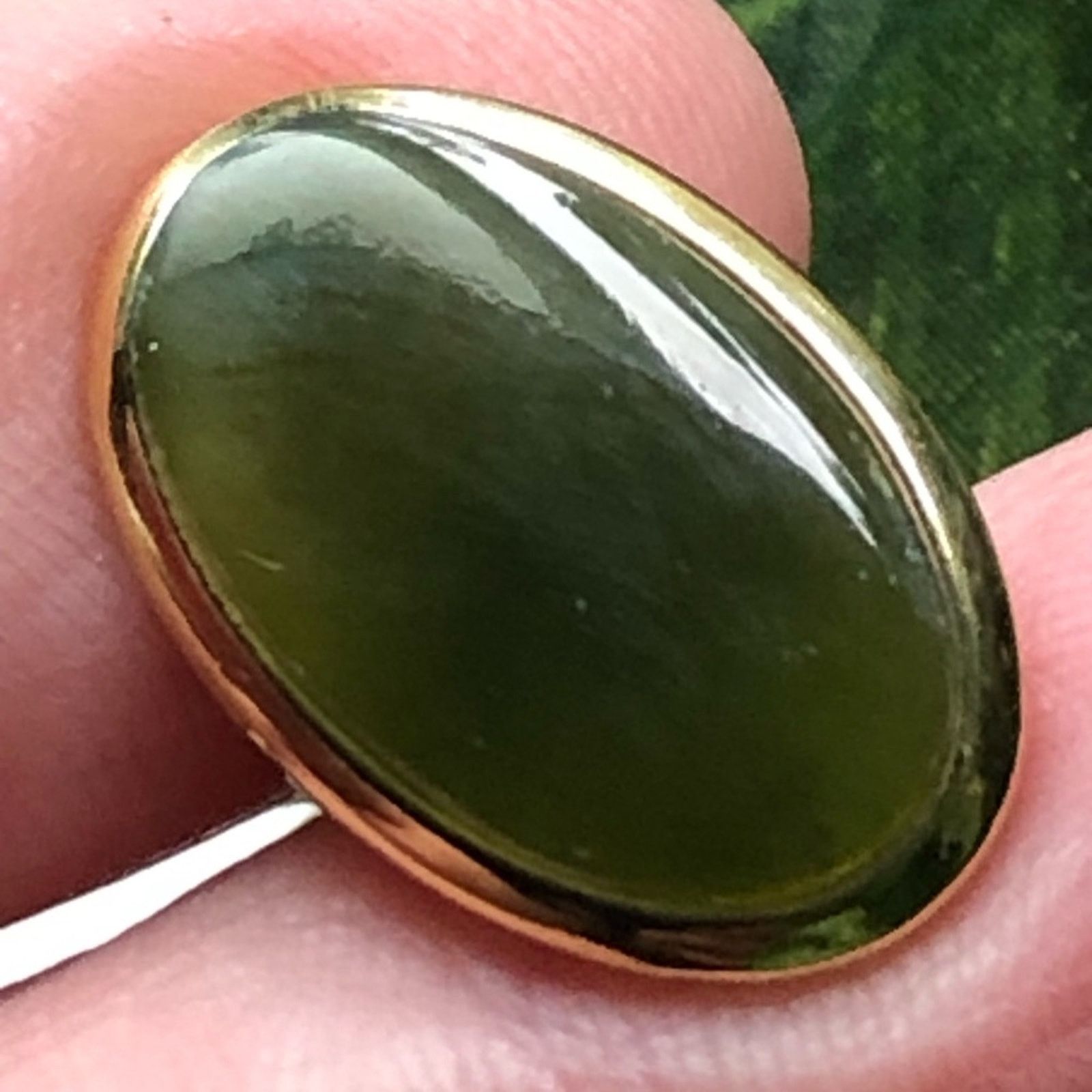 Jewelry Vintage men’s Ariki Nephrite jade 22kt gold cuff links NIB Size ONE SIZE - 12 Thumbnail