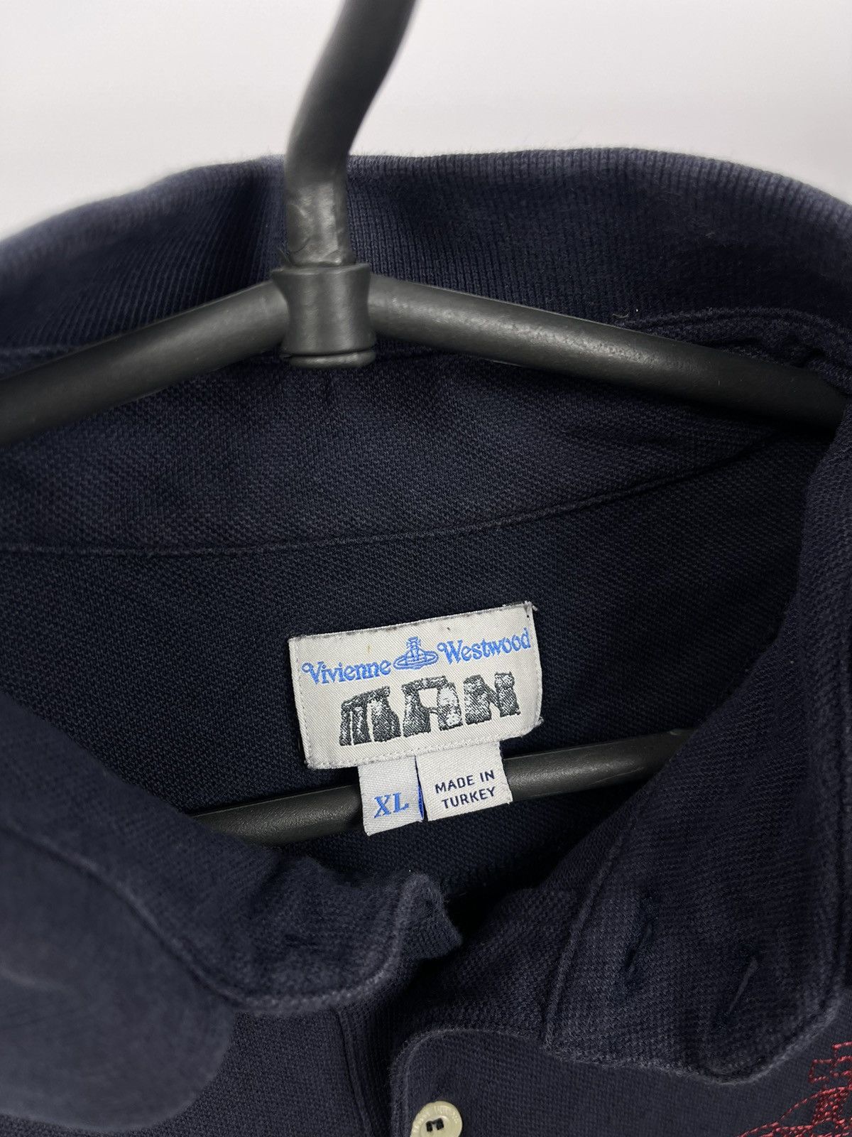 Vivienne Westwood Vivienne Westwood Mens Big Logo Polo Shirt Size XL Blue Size US XL / EU 56 / 4 - 3 Thumbnail