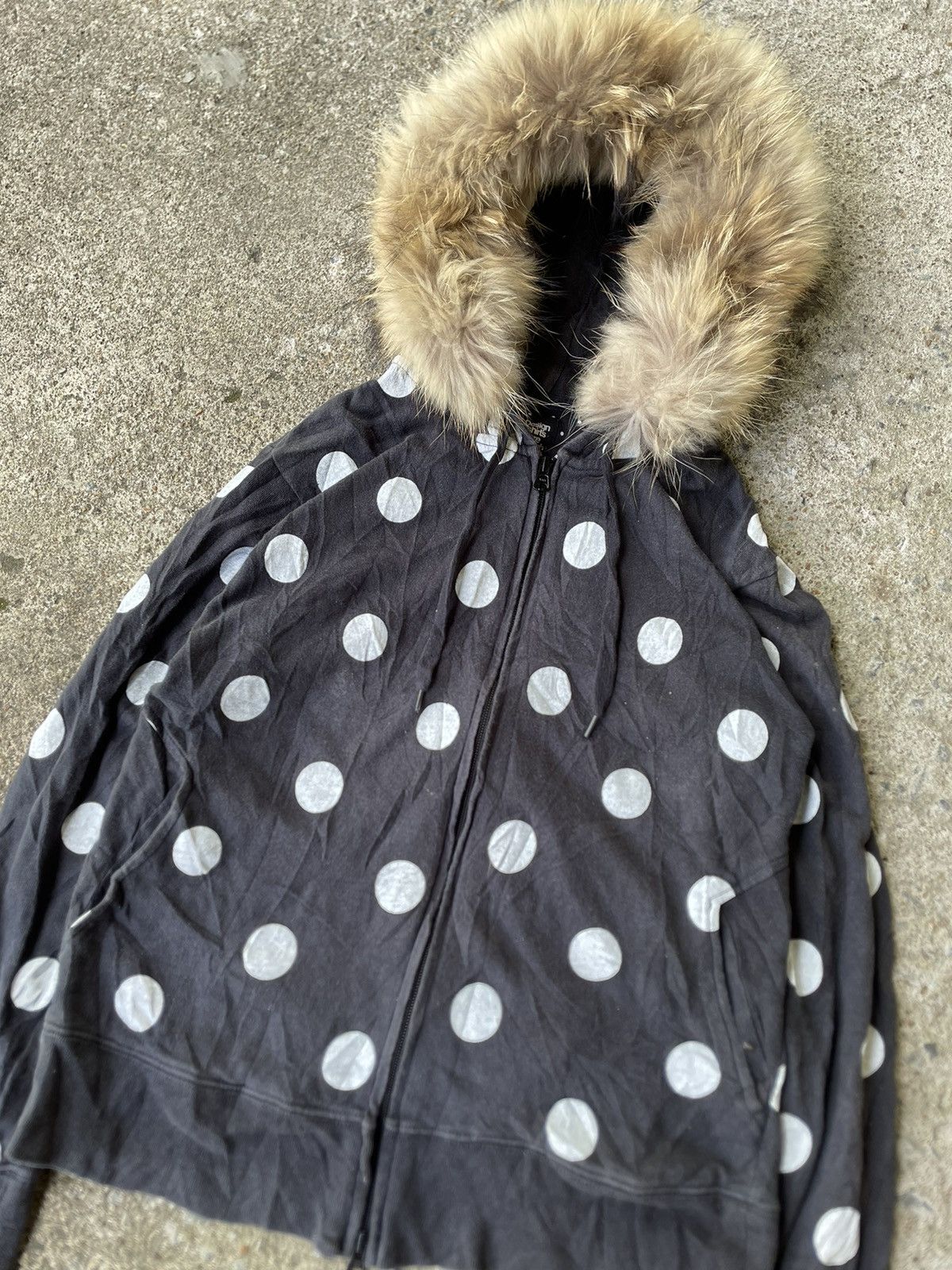 Le Grande Bleu (L.G.B.) Japanese Brand Polkadot Art Faux Fur Hoodie LGB Style Size US S / EU 44-46 / 1 - 5 Thumbnail