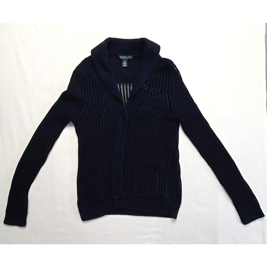 Lauren Ralph Lauren Lauren Ralph Lauren Navy Blue Knit Cardigan Sweater Small Size S / US 4 / IT 40 - 1 Thumbnail