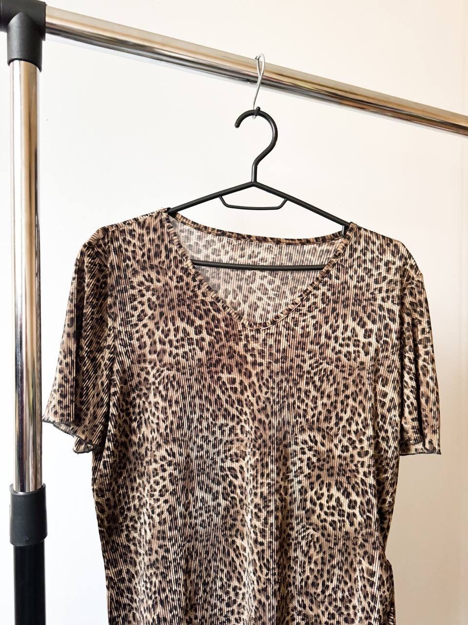 Hysteric Glamour × Japanese Brand Super Sexy Pleats Leopard T-Shirt (issey miyake style) Size US S / EU 44-46 / 1 - 2 Thumbnail