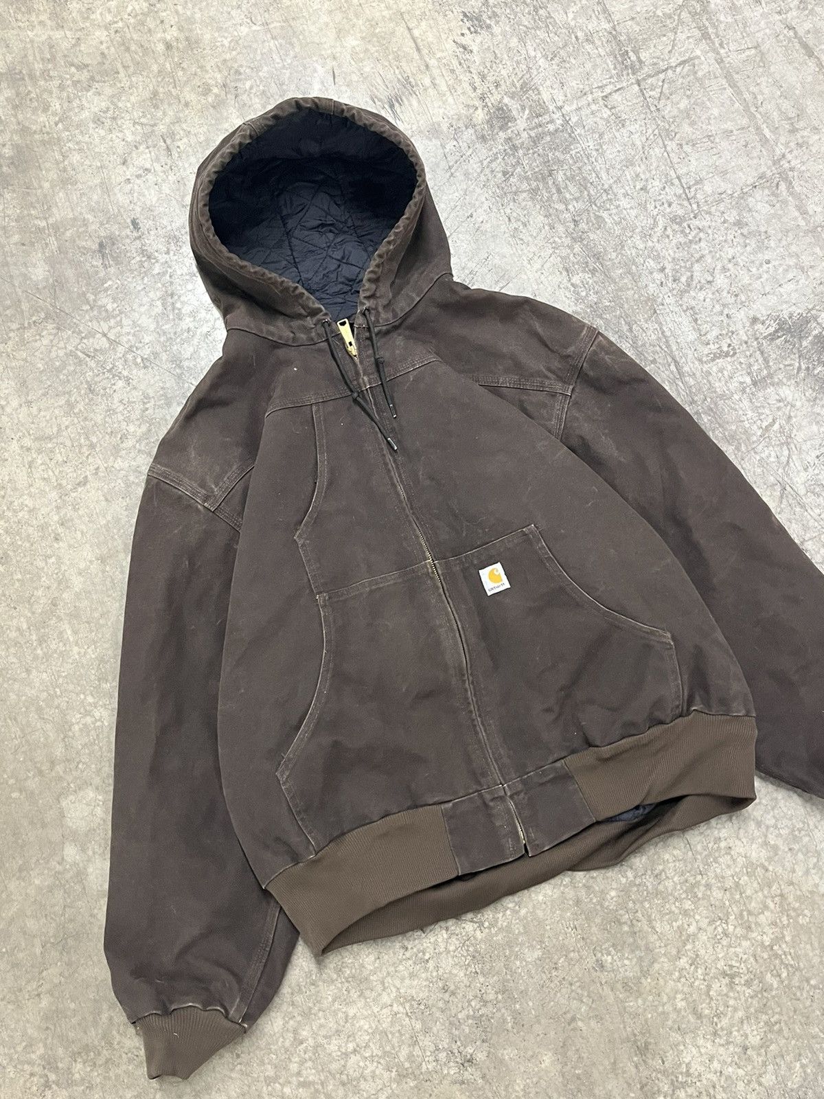 Carhartt × Vintage Carhartt mocha brown hooded Sherpa lined vintage jacket hype Size US XXL / EU 58 / 5 - 5 Thumbnail