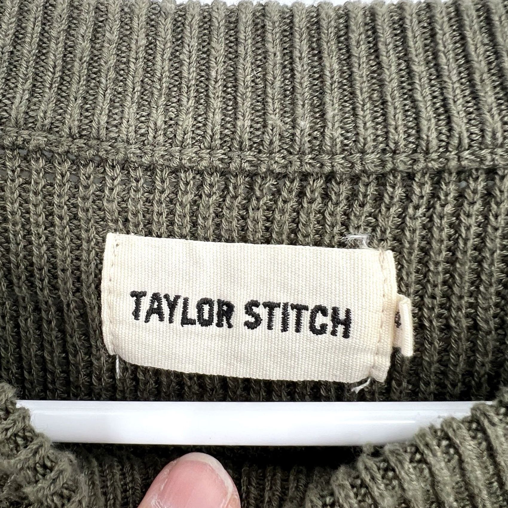 Taylor Stitch Taylor Stitch Sweater Mens L Army Green Mixed Stitch Hugo Crewneck Pullover Casual Womens? Mens Size US L / EU 52-54 / 3 - 2 Thumbnail