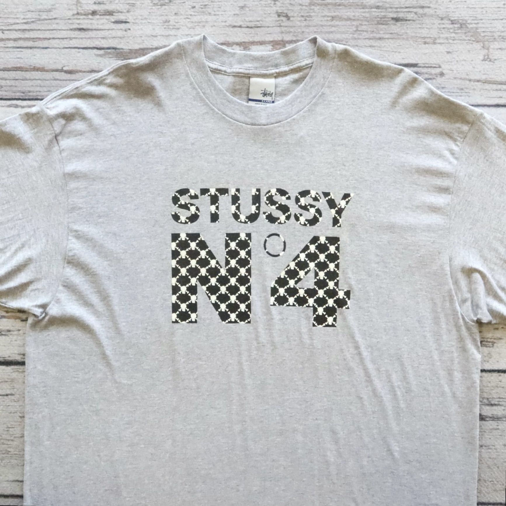 Vintage VINTAGE Stussy N4 Tee Shirt XL Gray Mens Shirt N4 Tee USA 90s Stussy Vintage Shirt Size US XL / EU 56 / 4 - 2 Thumbnail