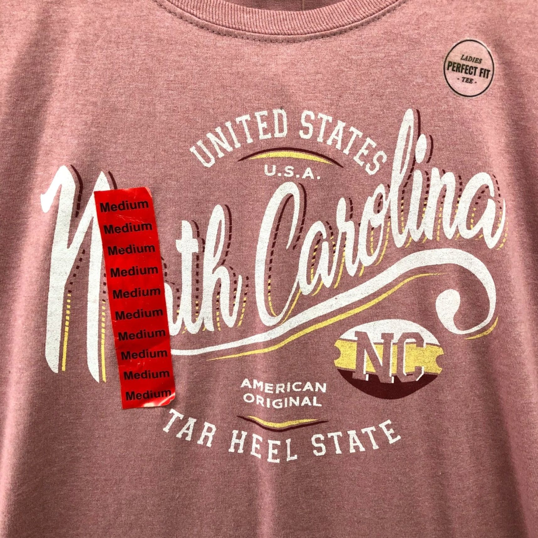 Gildan Gildan Womens Graphic T-Shirt - North Carolina Tar Heel State - Pink - Size M - Casual Cotton - Short Sleeve Size M / US 6-8 / IT 42-44 - 5 Thumbnail