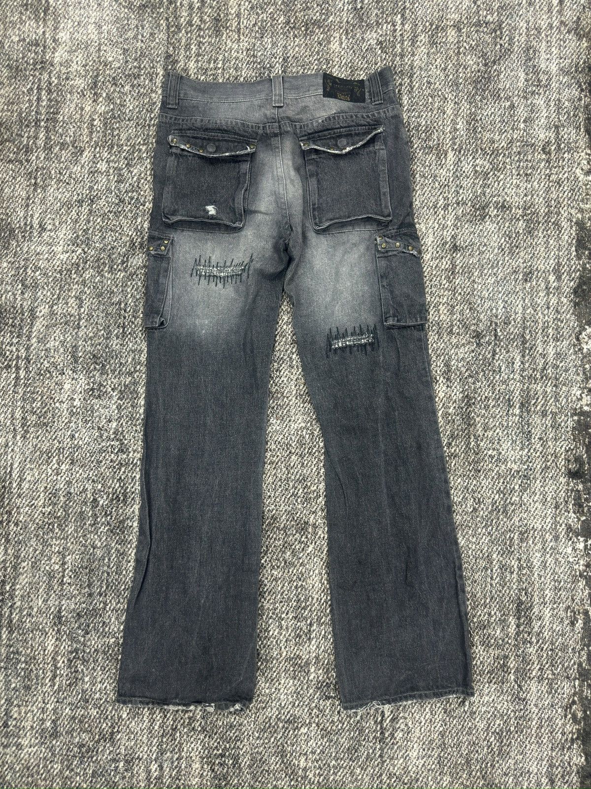 If Six Was Nine × Japanese Brand × Le Grande Bleu (L.G.B.) Zero Sail Distressed Zig Zag Black Wash denim Size US 34 / EU 50 - 9 Thumbnail