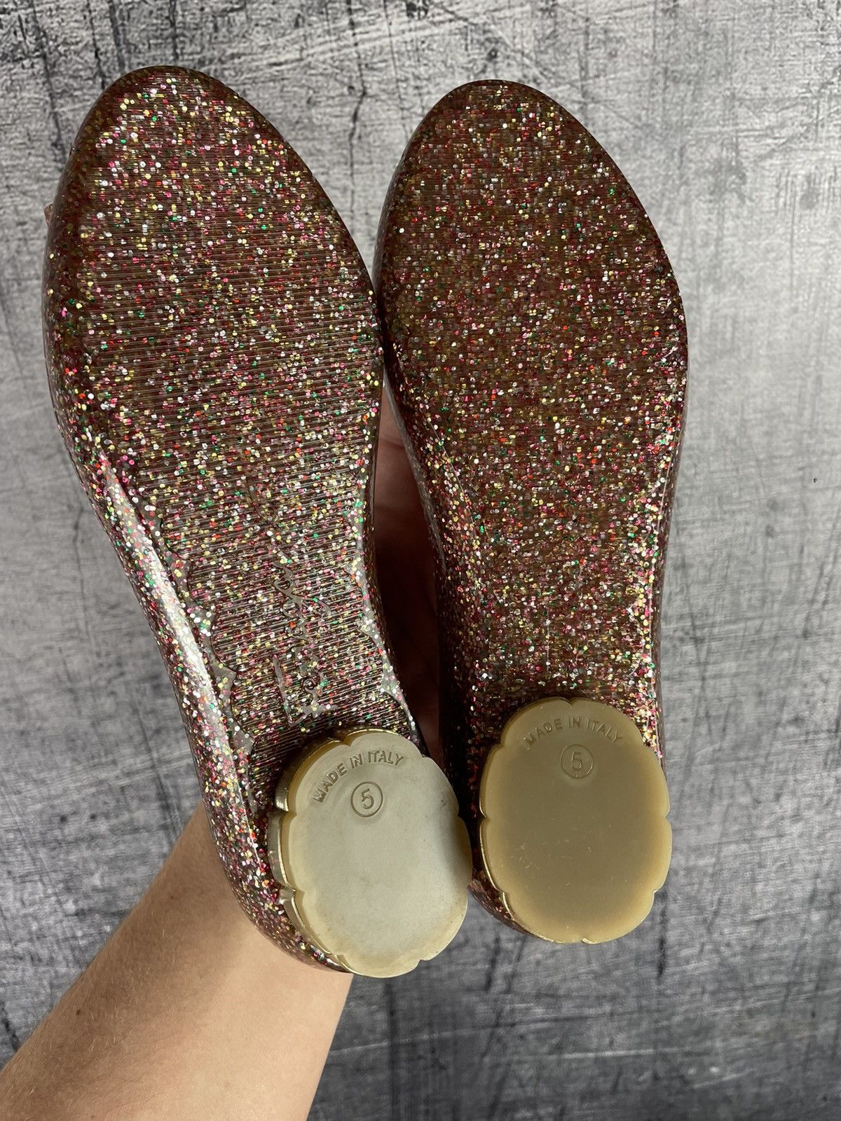 Salvatore Ferragamo FERRAGAMO Jelly multi color glitter rubber ballerinas Size US 5 / IT 35 - 8 Thumbnail