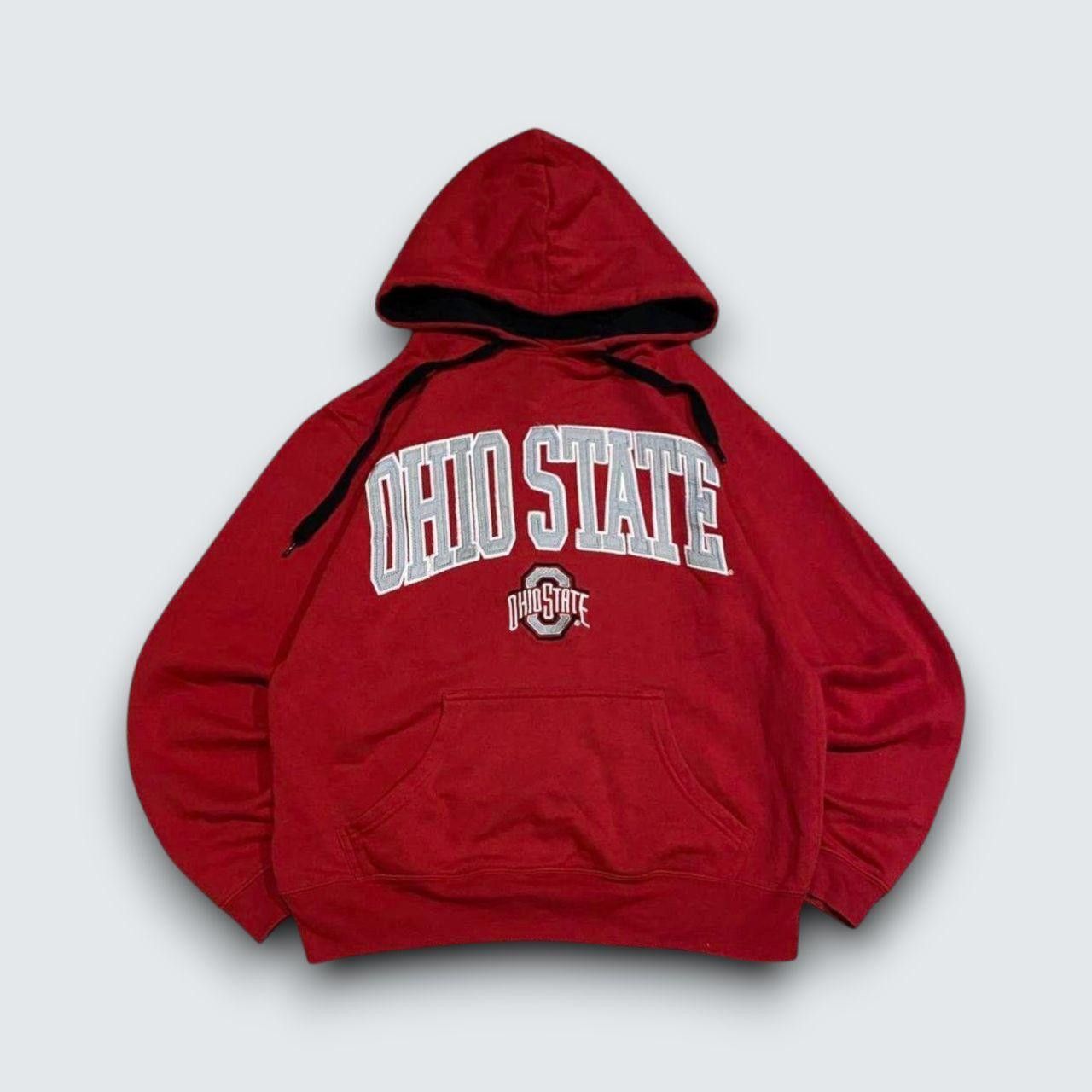 Vintage Retro 90s Ohio State Embrodered Hoodie Red S Size US S / EU 44-46 / 1 - 1 Thumbnail