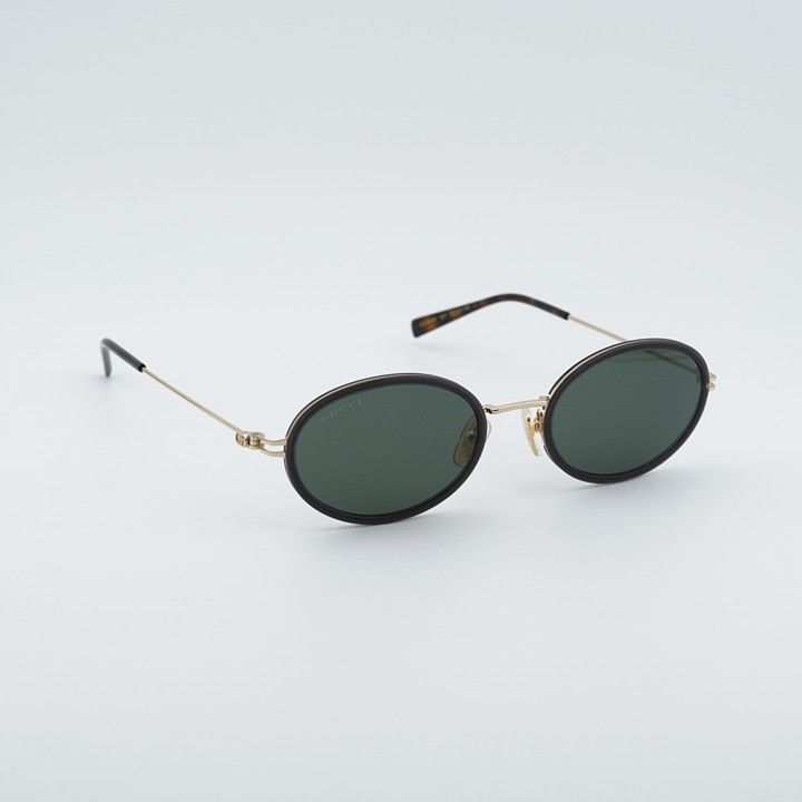 Gucci Gucci GG1980S 001 Sunglasses Transparent Dark Grey/Gold Oval Size ONE SIZE - 5 Thumbnail
