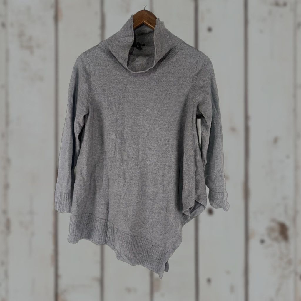 Eileen Fisher Eileen Fisher Women's Pullover Sweater Petite Gray 100% Merino Wool 3/4 Sleeve Turtleneck Fall Winter Size L / US 10 / IT 46 - 1 Thumbnail