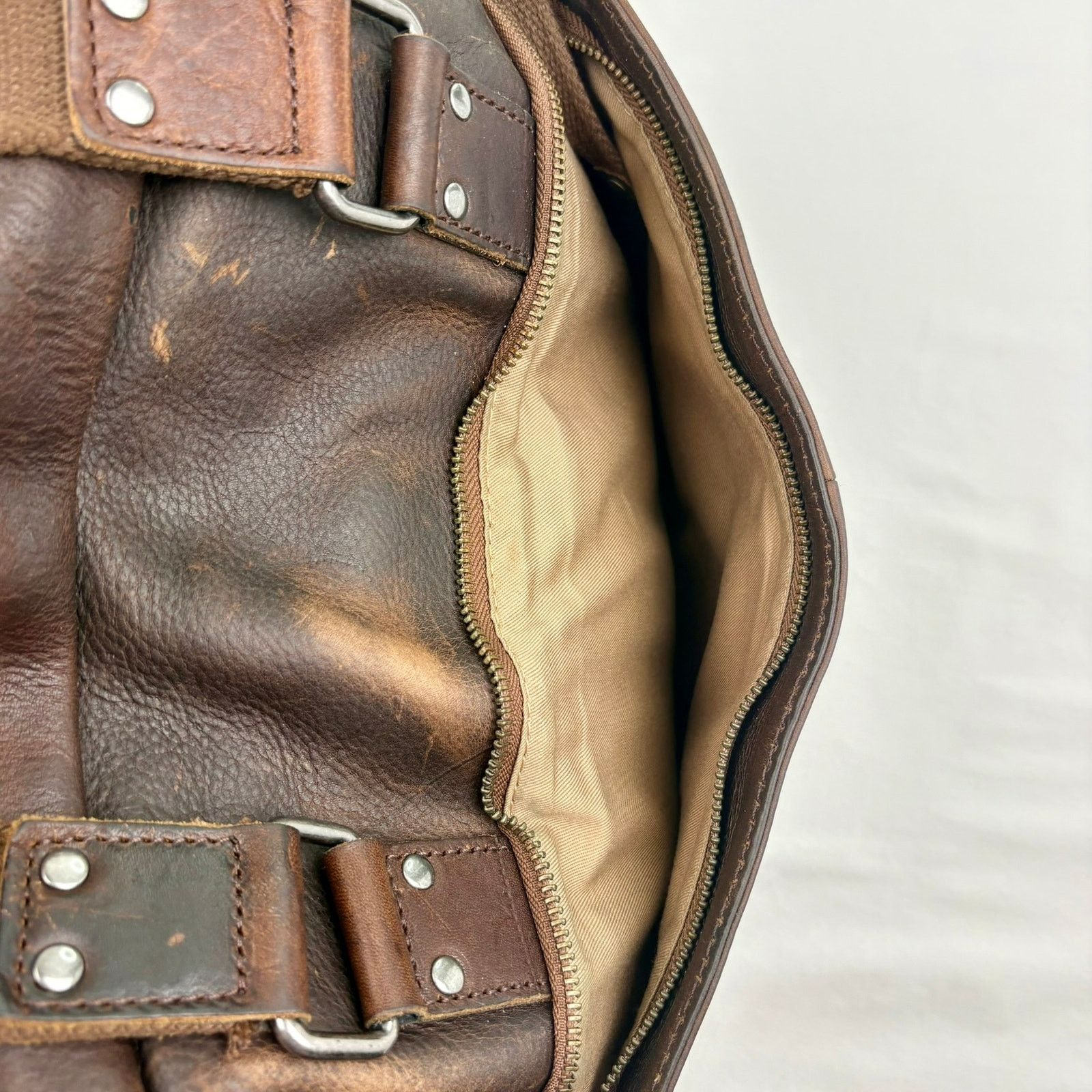 L.L. Bean L.L.Bean Brown Leather Messenger Laptop Bag Utility Carryall Size ONE SIZE - 11 Thumbnail