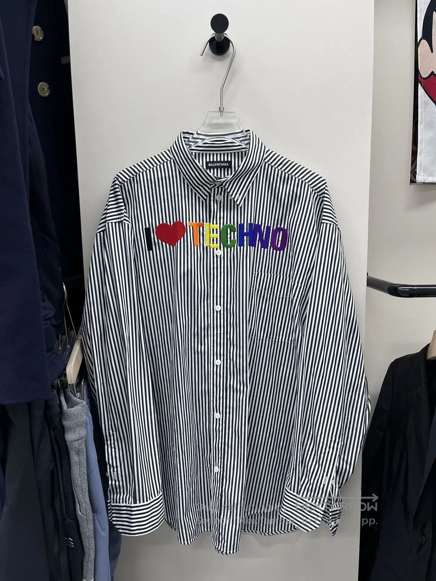 Balenciaga Balenciaga Embroidered Stripe Shirt Coat. Size US XS / EU 42 / 0 - 1 Thumbnail