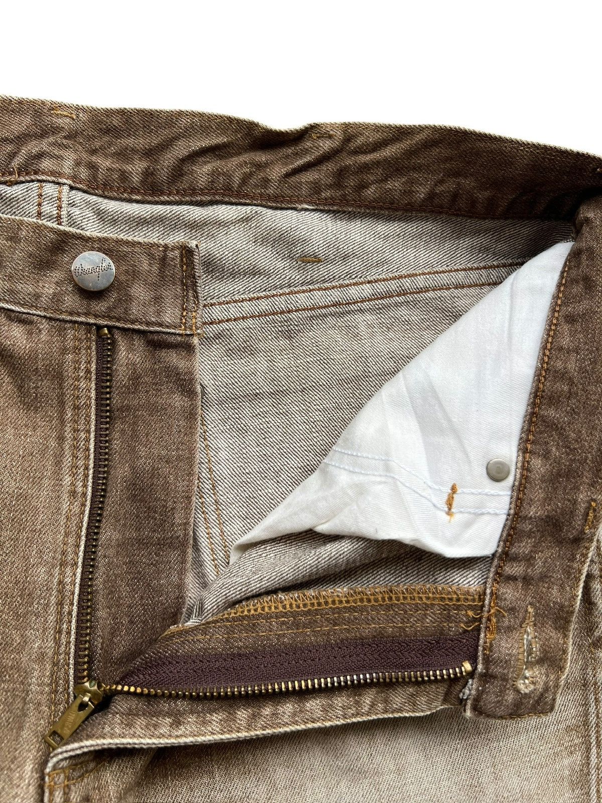Wrangler Vintage 90s Wrangler Faded Brown Straight Denim Jeans 33x31 Size US 33 - 9 Thumbnail