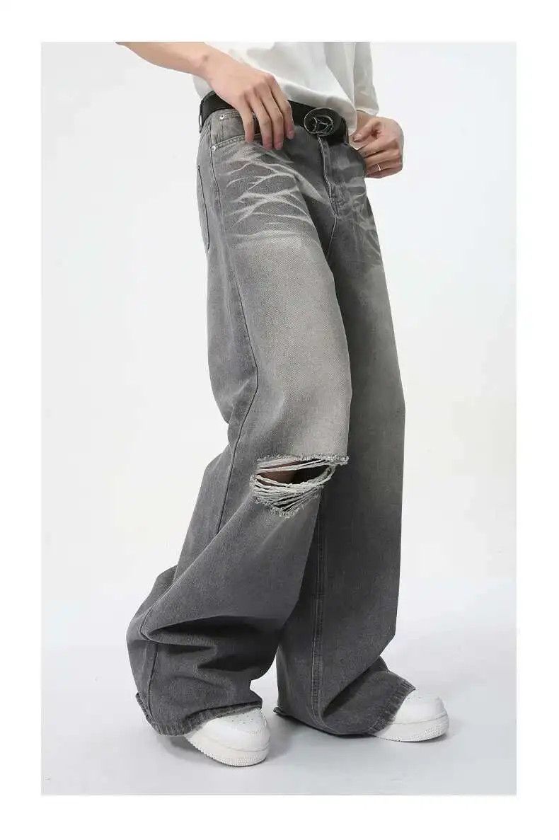 Japanese Brand Wide Lag Washed Baggy Denim Jeans Size US 34 / EU 50 - 6 Thumbnail