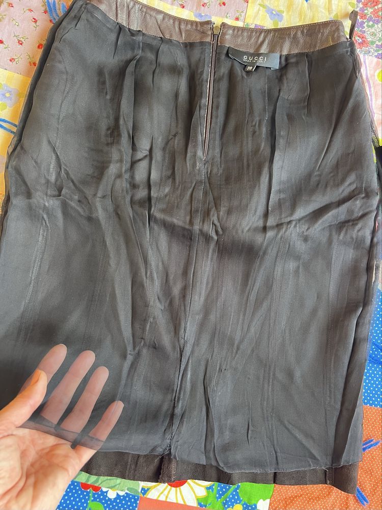 Gucci Gucci Vintage Leather Skirt Silk Lining Size 26" / US 2 / IT 38 - 5 Thumbnail