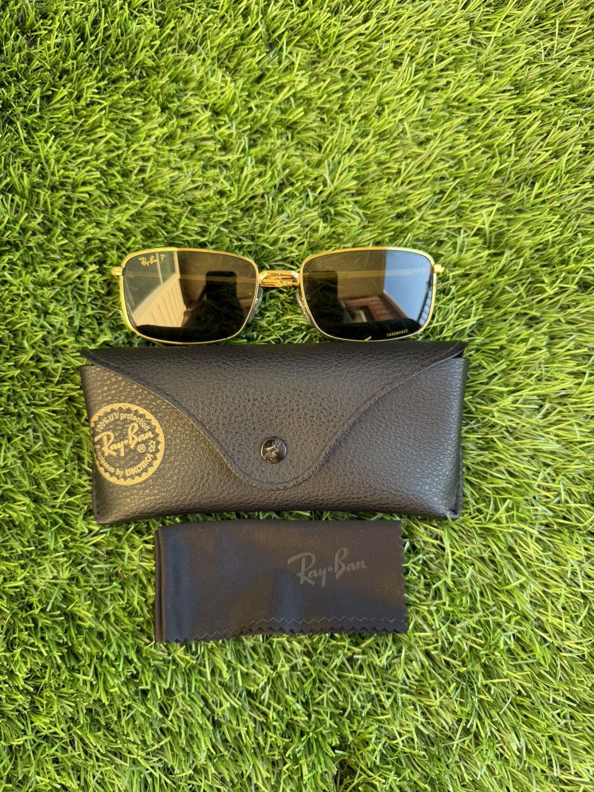 RayBan Rayban Dark Green Chromance Sunglasses Size ONE SIZE - 1 Thumbnail