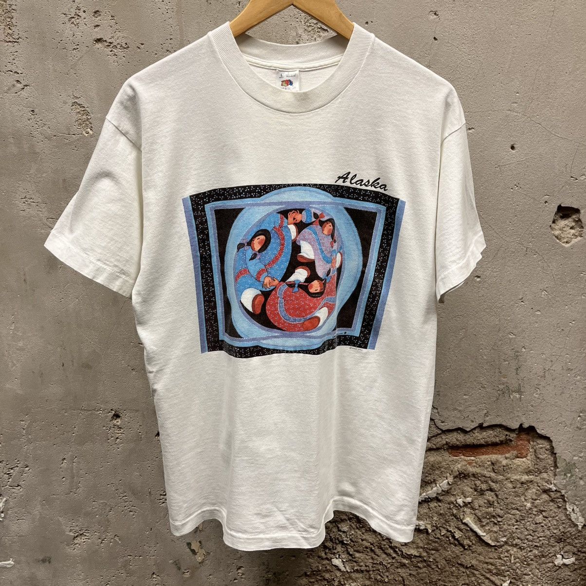 Vintage Vintage 1993 Alaska AK White Artsy Graphic T-Shirt Large Size US XL / EU 56 / 4 - 1 Thumbnail