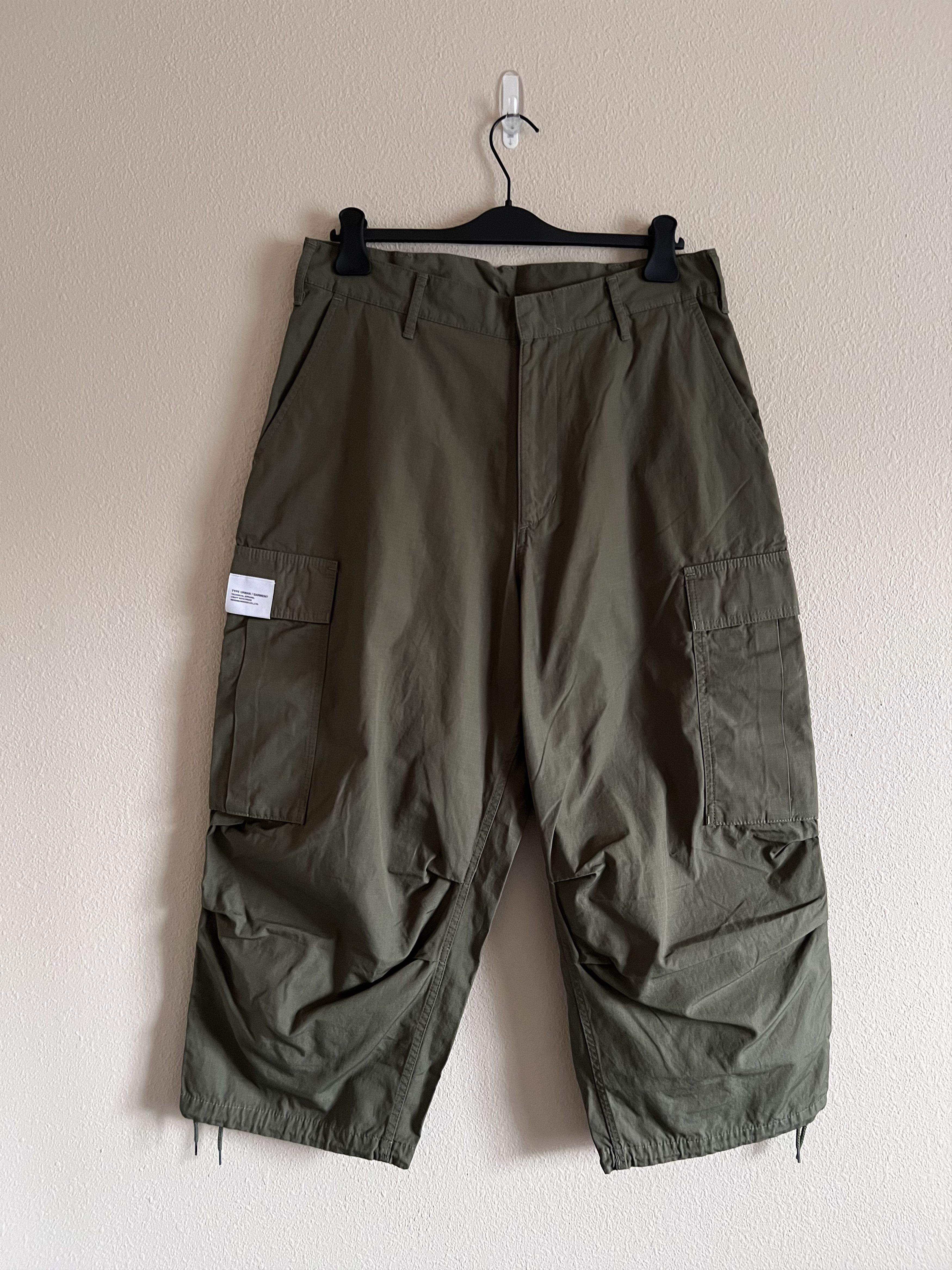 Neighborhood Neighborhood Wide Leg Cargo Pants in Olive Green Size US 33 - 1 Thumbnail