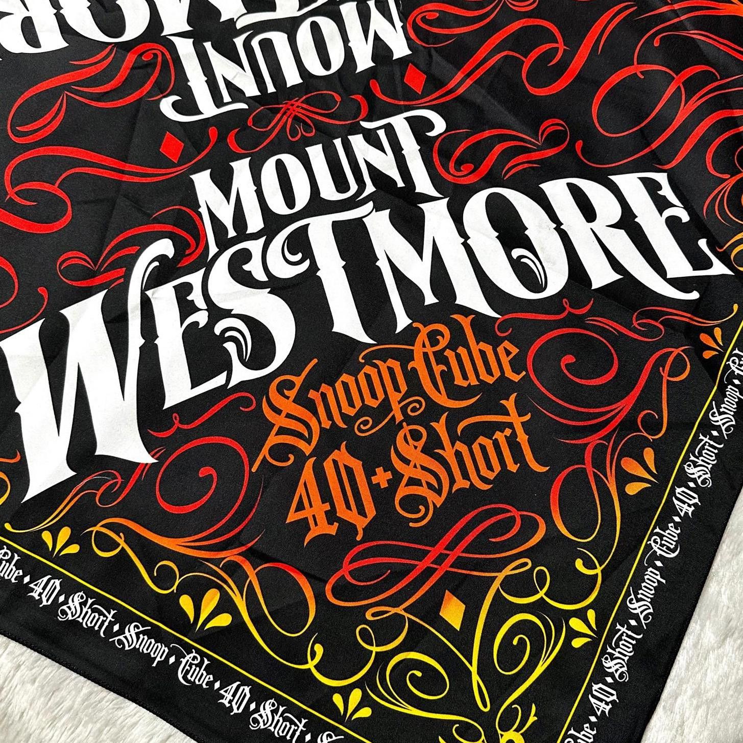 Snoop Dogg NEW Mount Westmore Logo Snoop Cube 40 Short Bandana Red24x24 Size ONE SIZE - 3 Thumbnail
