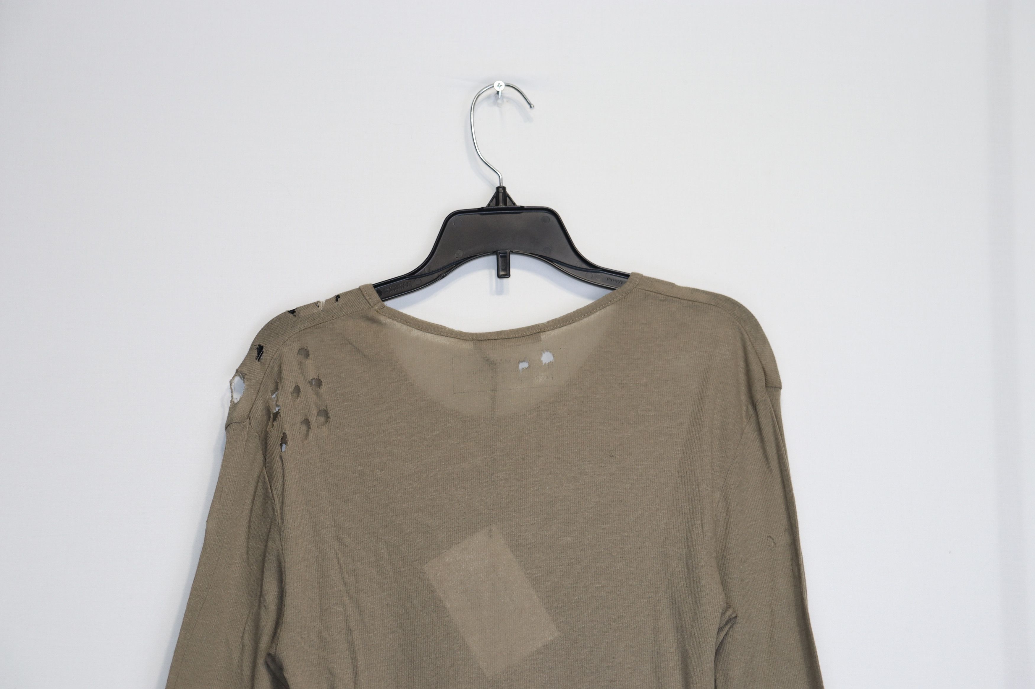Balmain o1rshd1 Long-Sleeve Distressed T-Shirt in khaki Size US S / EU 44-46 / 1 - 6 Thumbnail