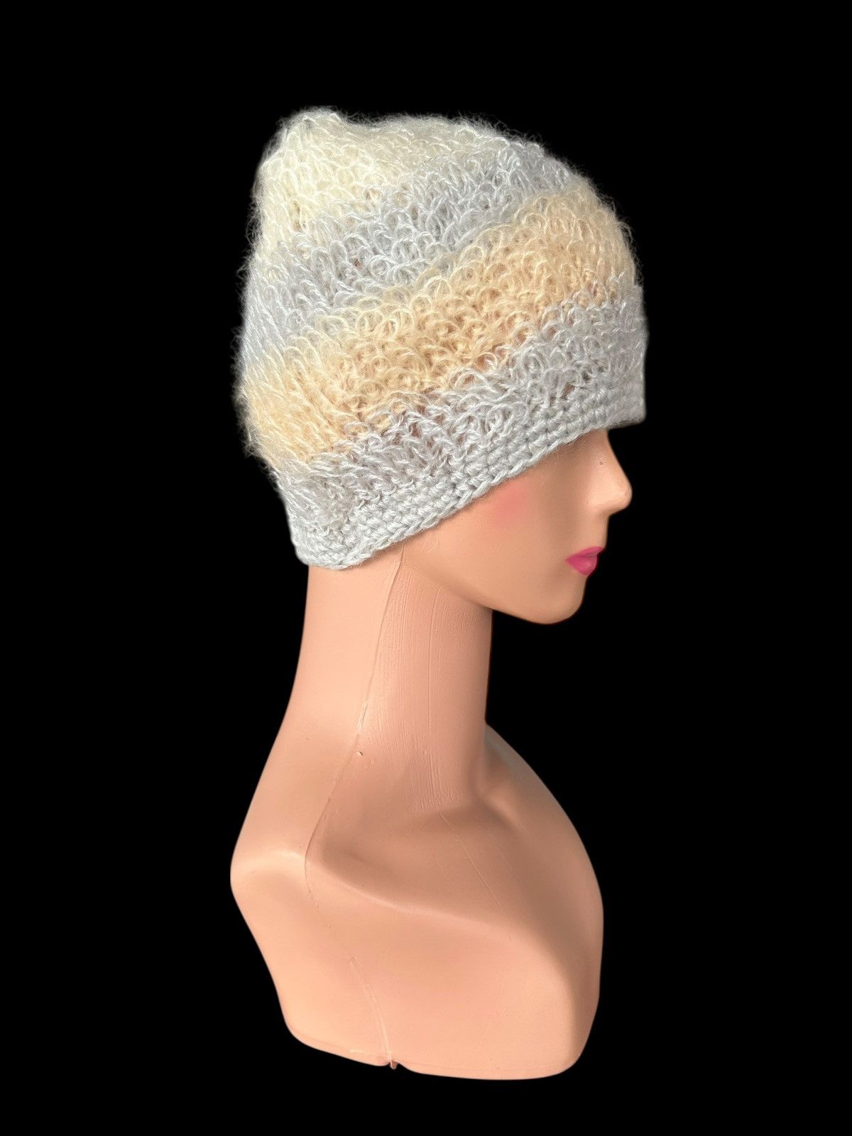 Kapital Crochet Knitted Hairy Mohair Fur Beanie Hats Size ONE SIZE - 2 Thumbnail