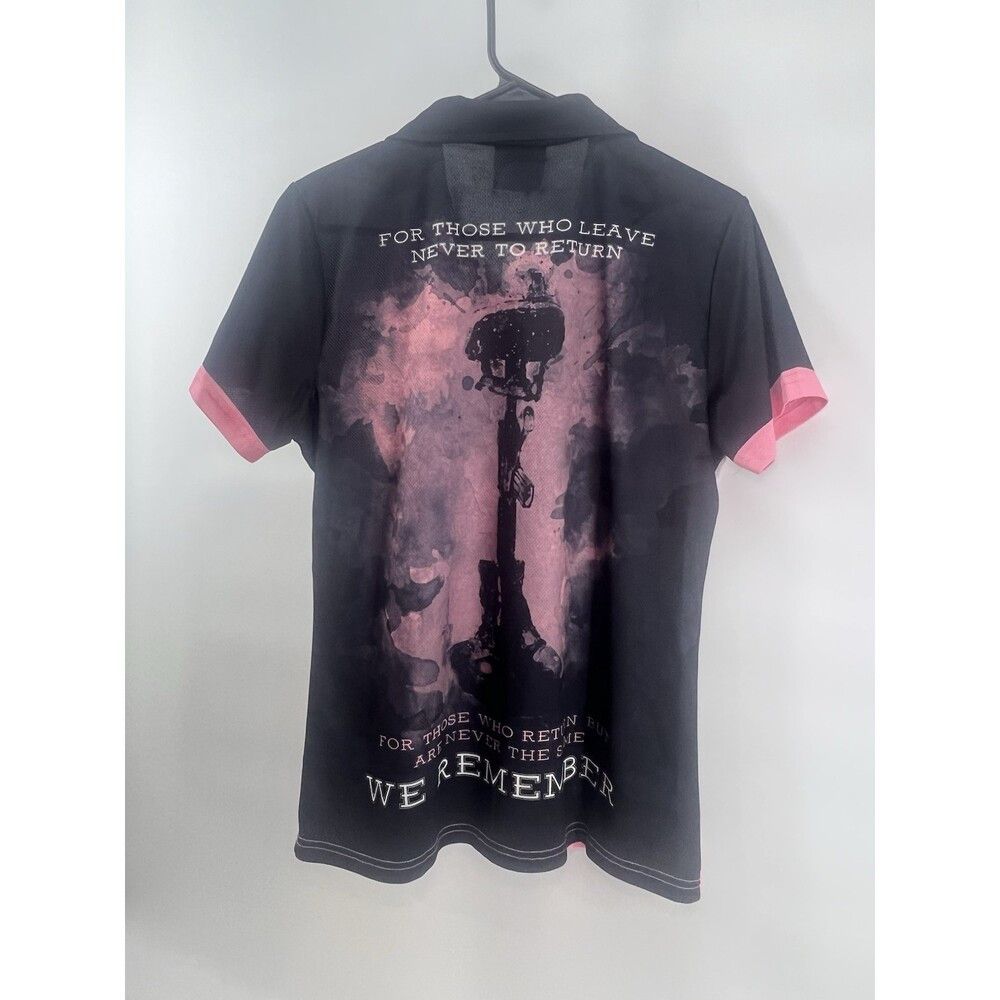 Other DSA Military Memorial Polo Golf Shirt L Pink Black Soldier Size L / US 10 / IT 46 - 3 Thumbnail