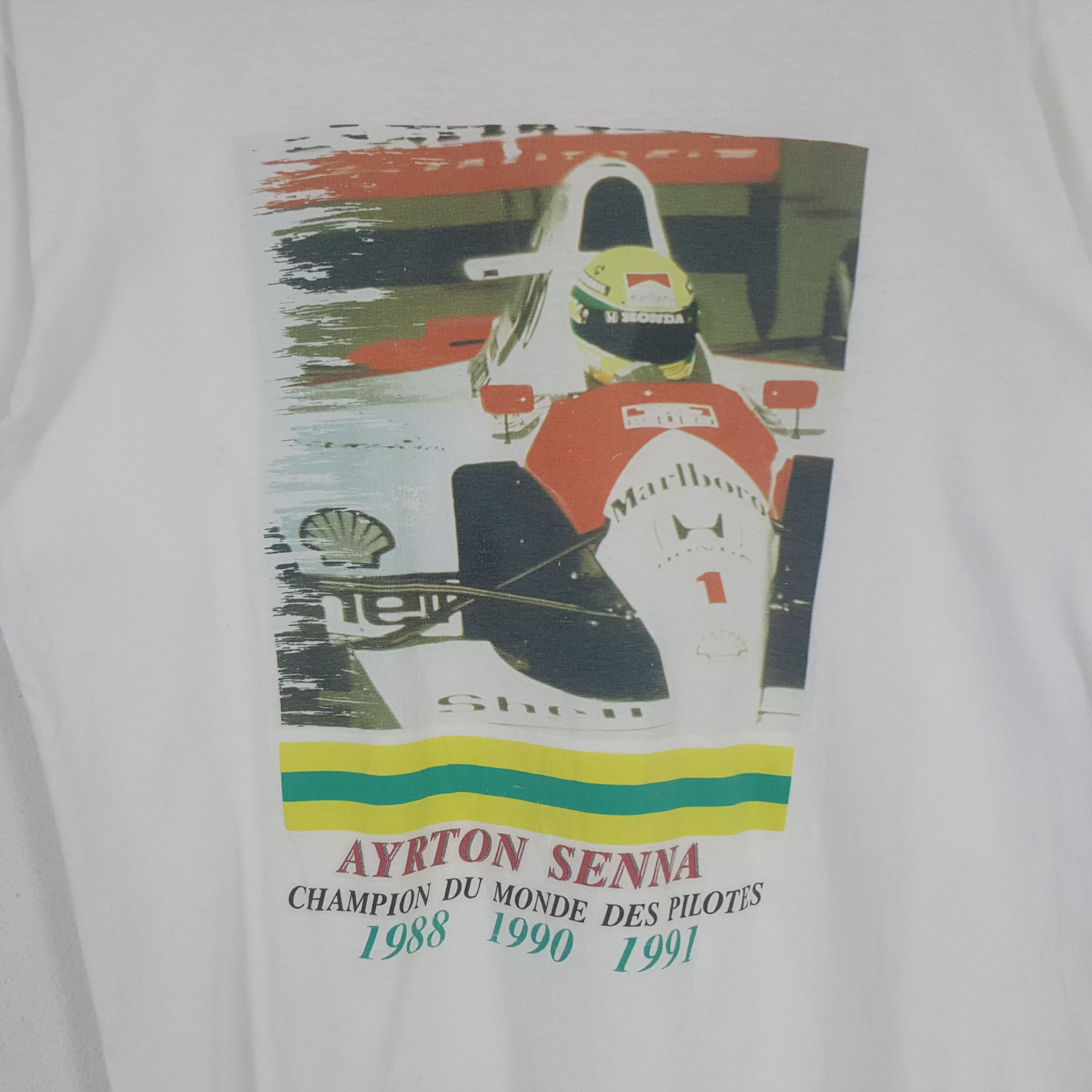Marlboro × Vintage Vintage Marlboro Ayrton Senna Formula One Racing Tshirt Size US M / EU 48-50 / 2 - 2 Thumbnail