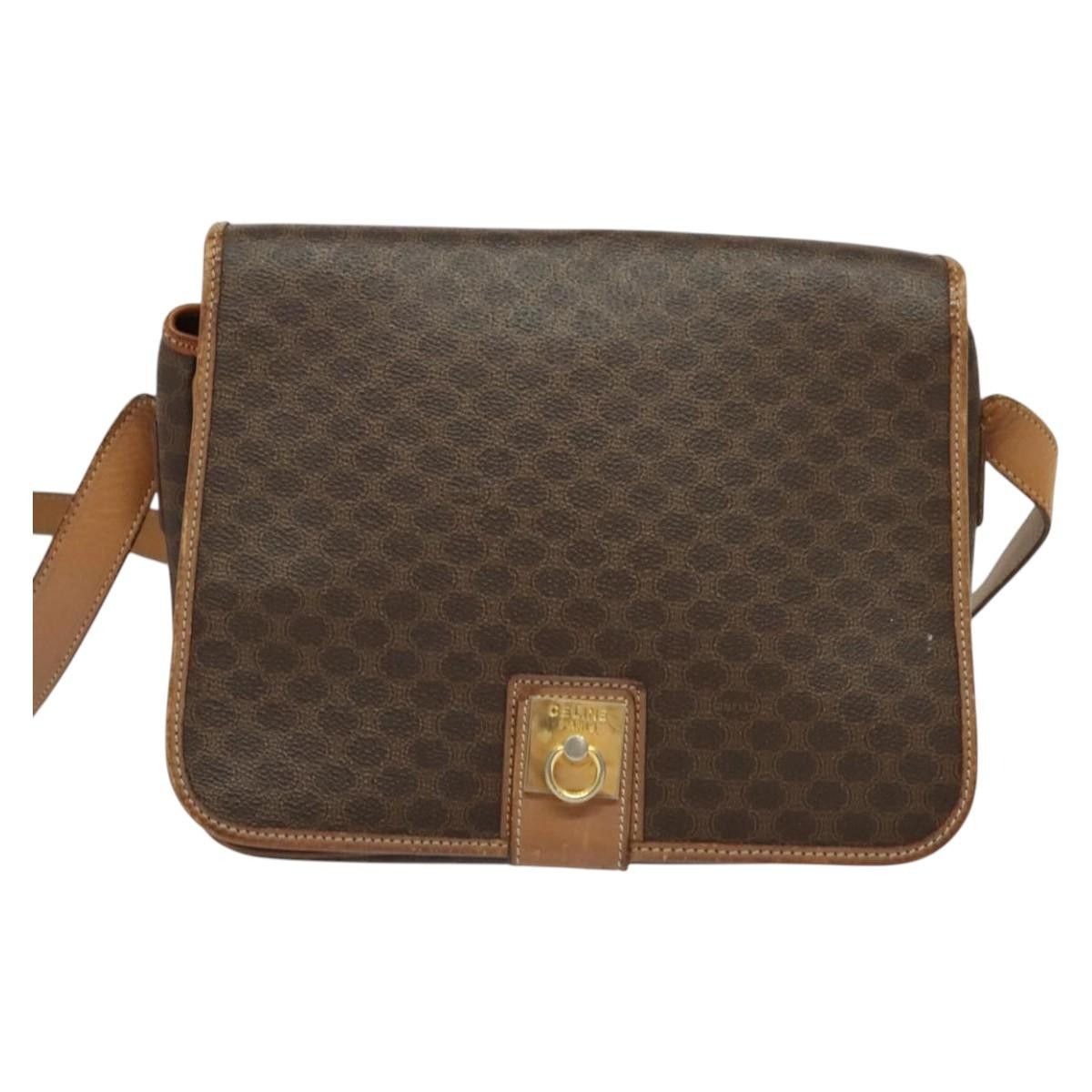 Celine CELINE Macadam Canvas Shoulder Bag Pvc Leather Brown Gold Size ONE SIZE - 2 Thumbnail