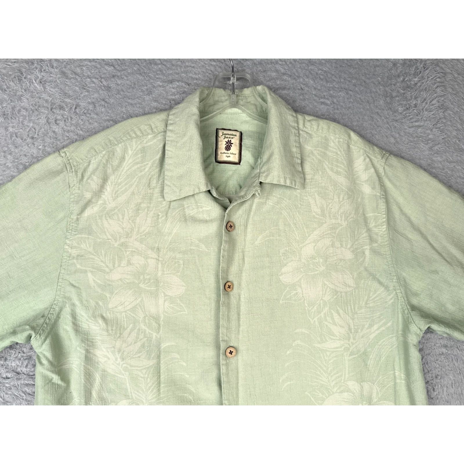 Vintage Jamaica Jaxx Shirt Men M Green Floral 100% Silk Button Up Hawaiian Pocket Shirt Size US M / EU 48-50 / 2 - 4 Thumbnail