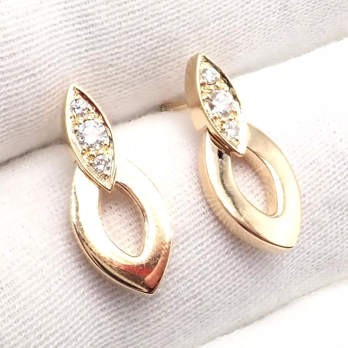 Cartier Cartier 18K Yellow Gold Diamond Link Bracelet Earrings Set Size ONE SIZE - 7 Thumbnail