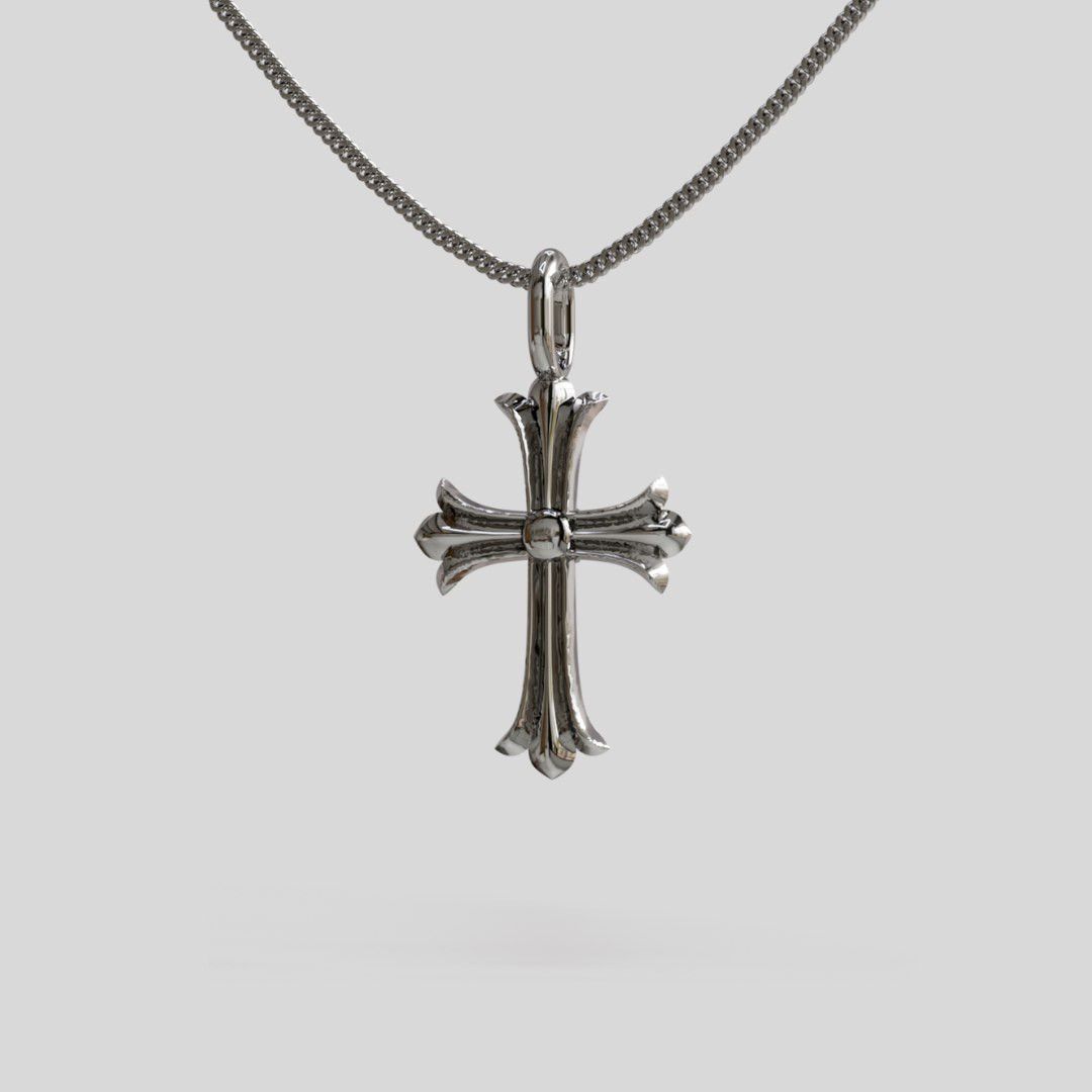Japanese Brand × Sterling Silver × Vintage Silver 925 ghotic plain cross opium Size ONE SIZE - 1 Thumbnail