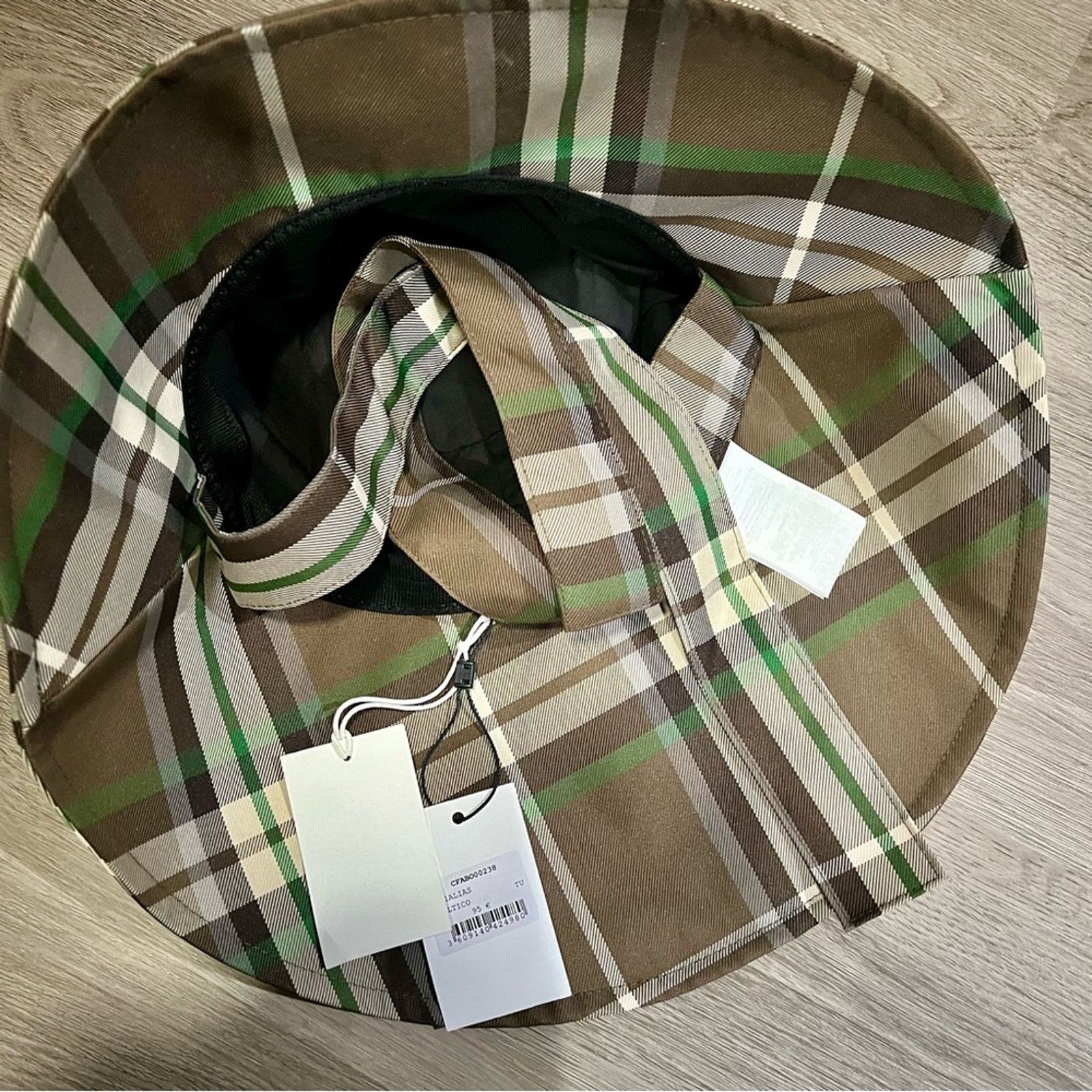 Other NWT Claudie Pierlot Checked Sun Hat Ribbon Tie Wide Brim Size ONE SIZE - 3 Thumbnail