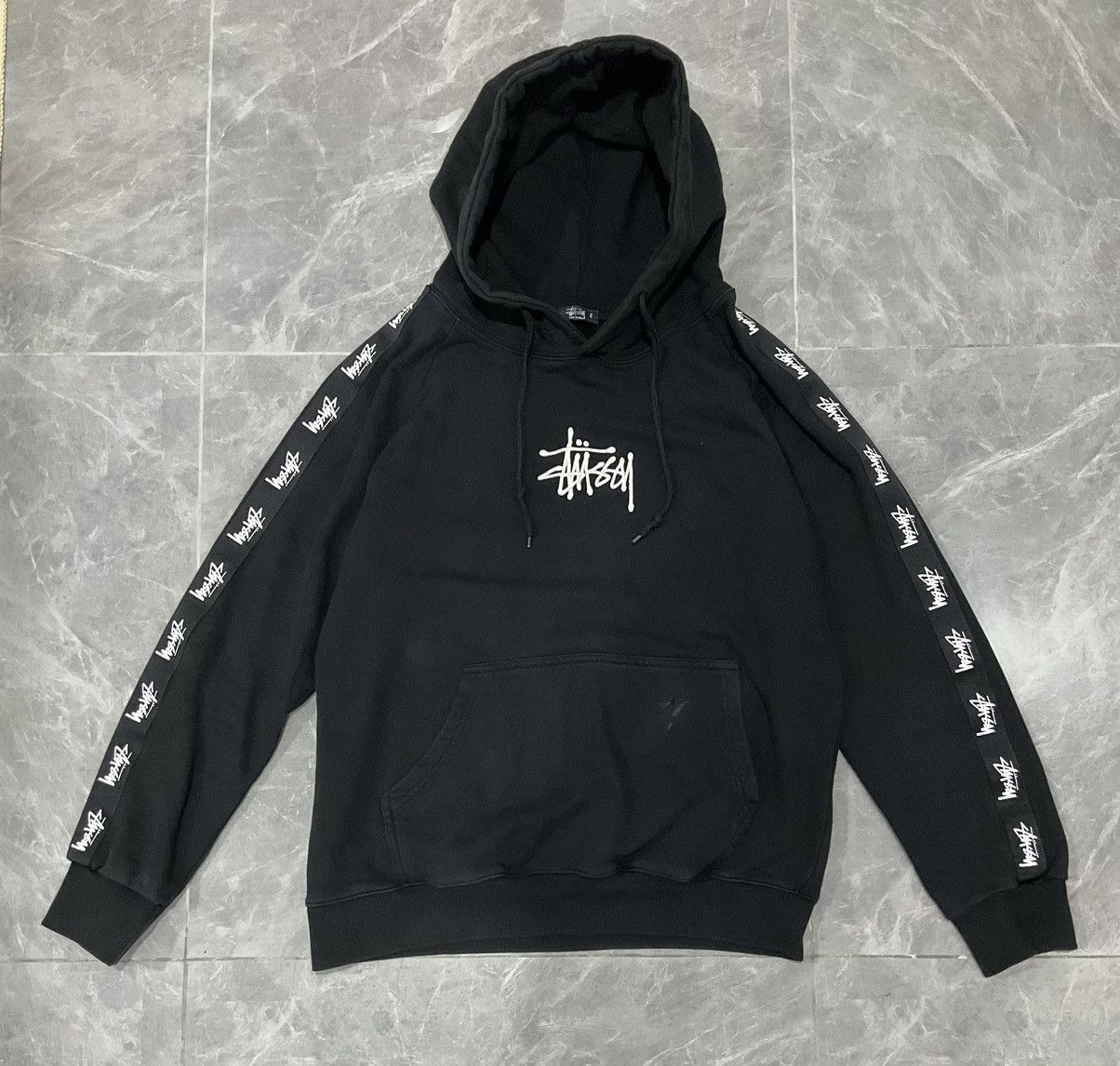 Stussy Hoodie Black Logo Stussy Embroidered | Grailed