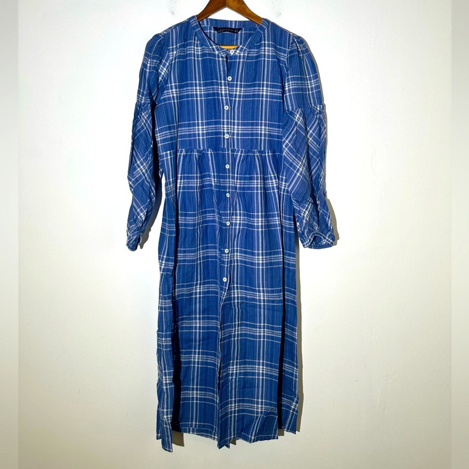 Zara Zara Blue Plaid Dress Size M / US 6-8 / IT 42-44 - 2 Thumbnail