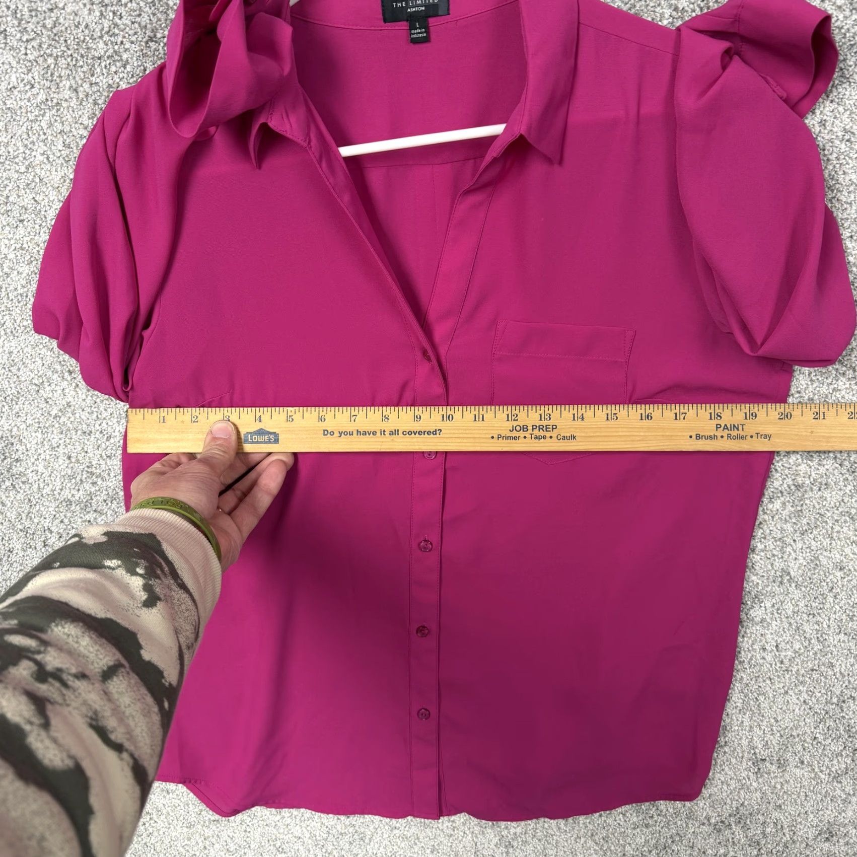 Vintage VINTAGE: No. The Limited Ashton Blouse L Magenta Silky Crepe Office Siren Chic Barbiecore Size L / US 10 / IT 46 - 4 Thumbnail