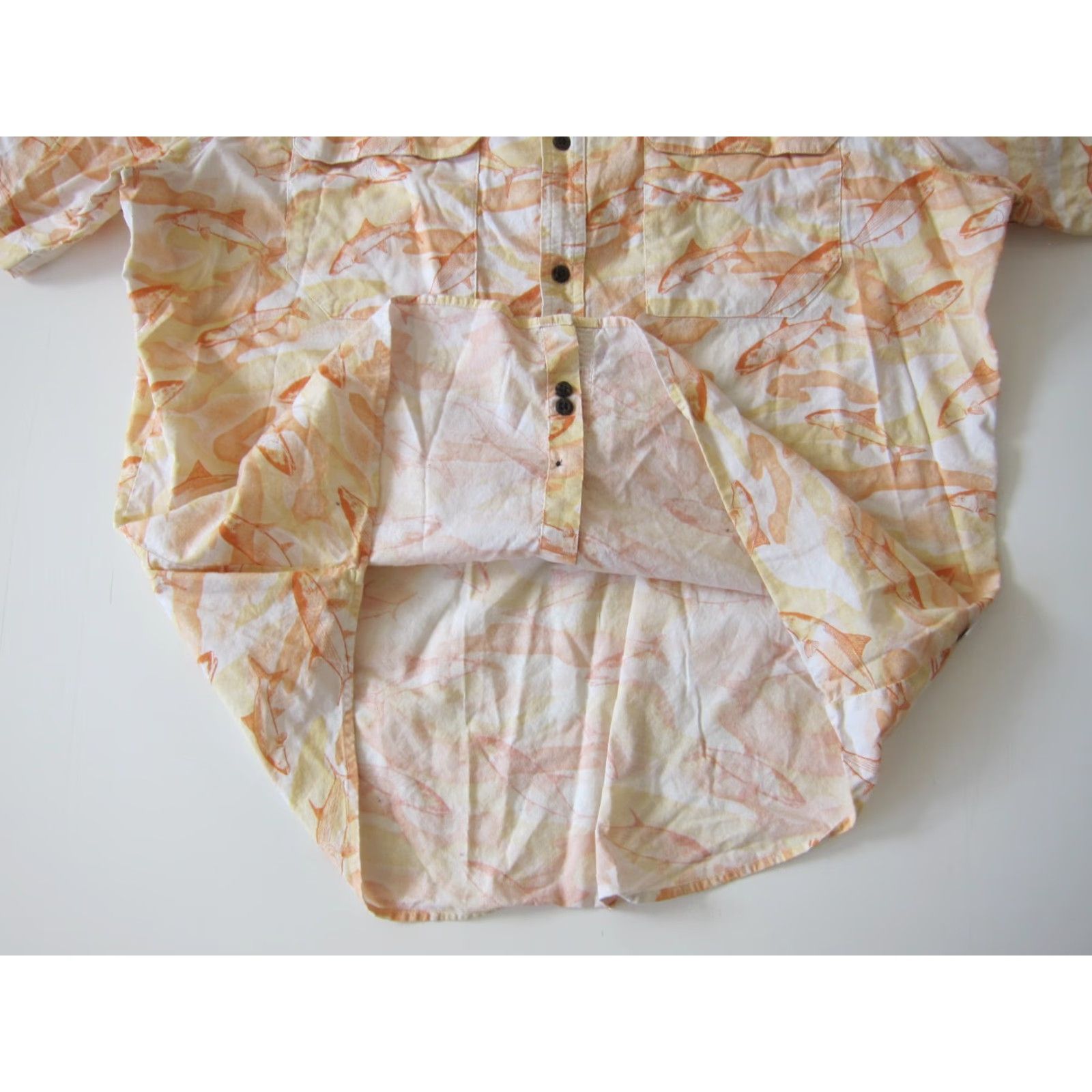 Vintage Cabela's Shirt Men 2XL Vented Short Sleeve Button Down Cotton Fish Orange Yellow"} Size US XXL / EU 58 / 5 - 7 Thumbnail