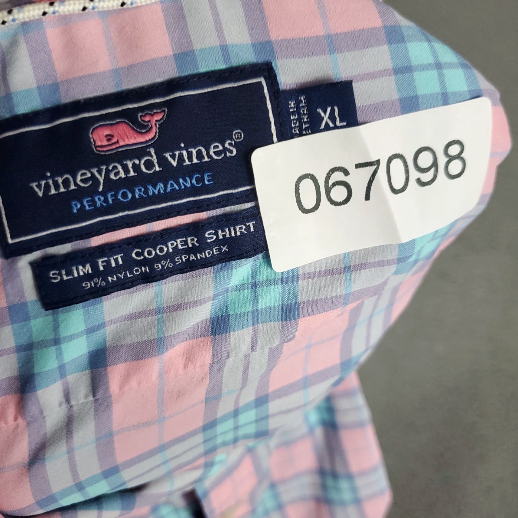 Vineyard Vines Vineyard Vines Shirt Mens XL Pink Plaid Slim Fit Cooper Performance Nylon Shirt Size US XL / EU 56 / 4 - 7 Thumbnail