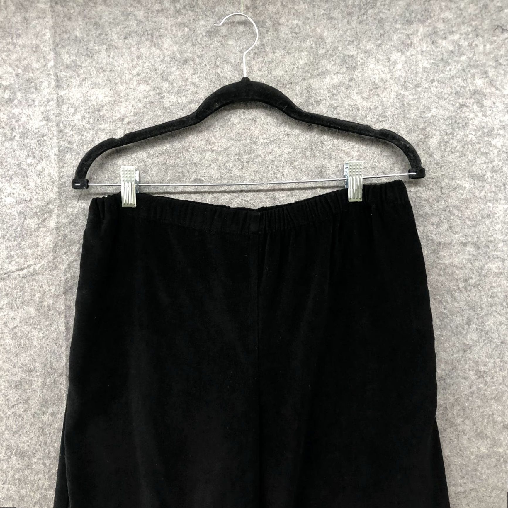 Orvis Orvis Womens Pants 8P Black Faux Suede Pull On Cropped Zipper Pocket Wide-Leg Relaxed Size 30" / US 8 / IT 44 - 3 Thumbnail