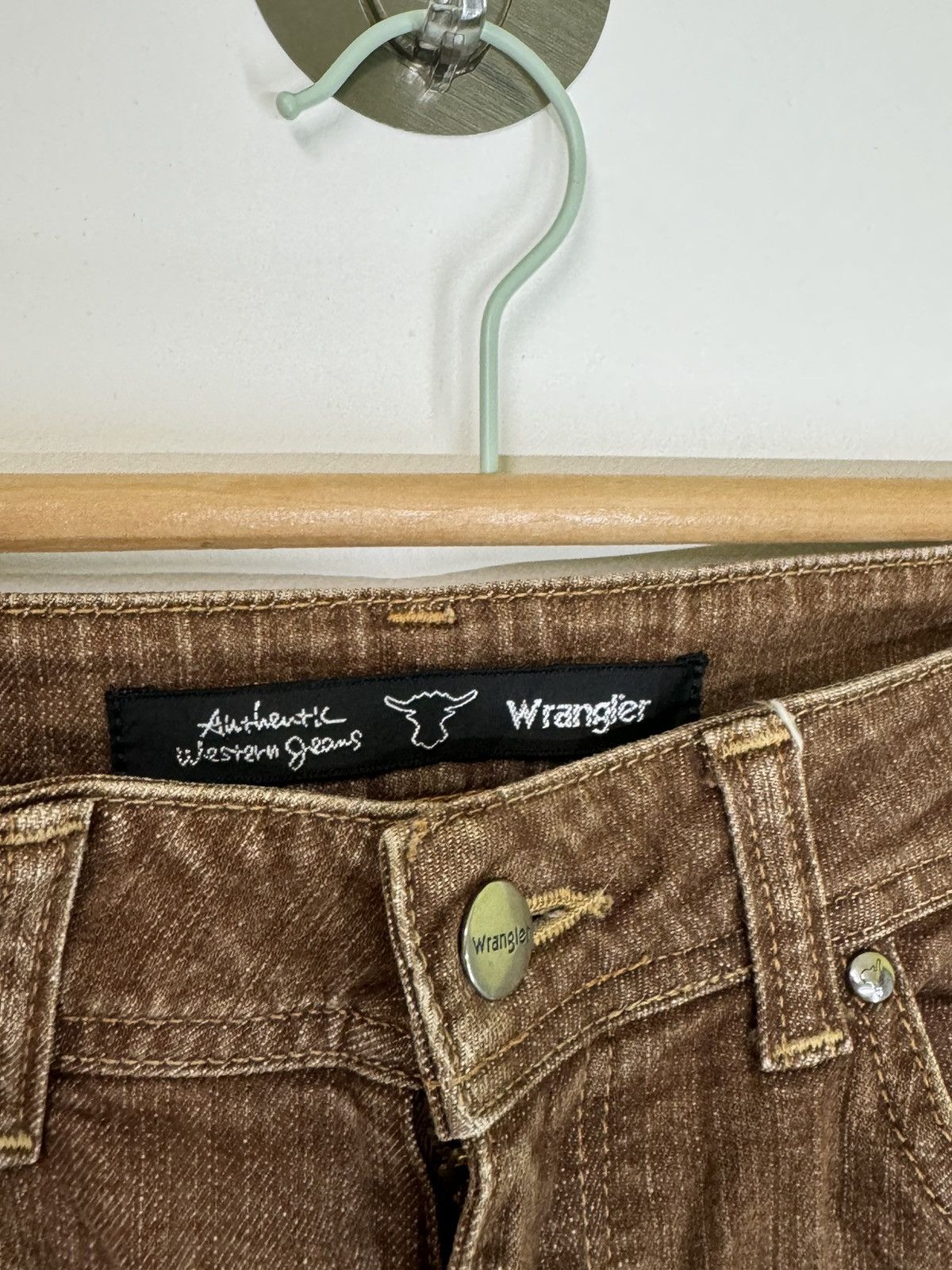 Japanese Brand Flare Vintage Wrangler Brown Wide Leg Denim Size US 28 / EU 44 - 7 Thumbnail