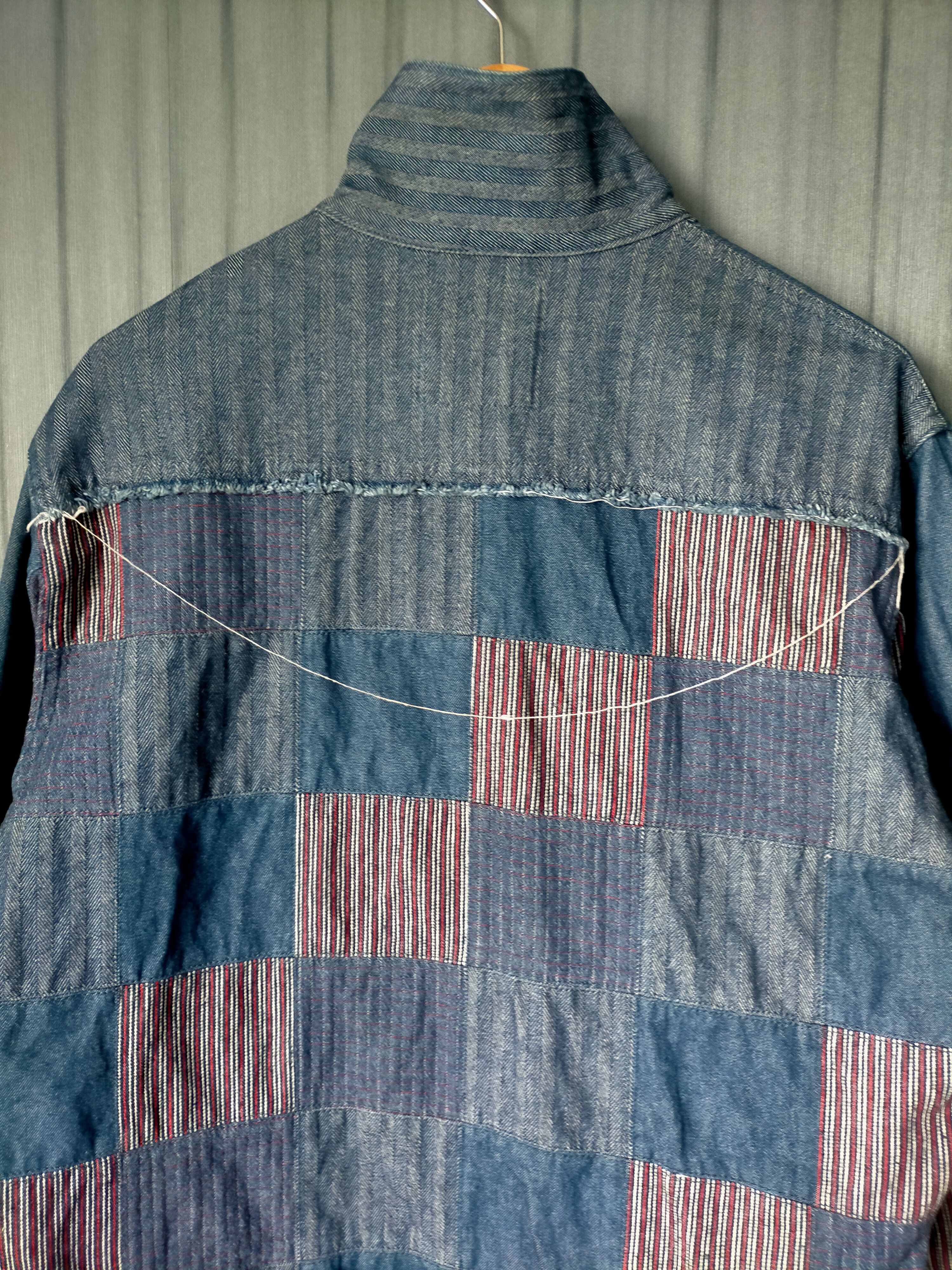 Japanese Brand Karl Helmut Patchwork Trucker Jacket Jeans Size US L / EU 52-54 / 3 - 9 Thumbnail