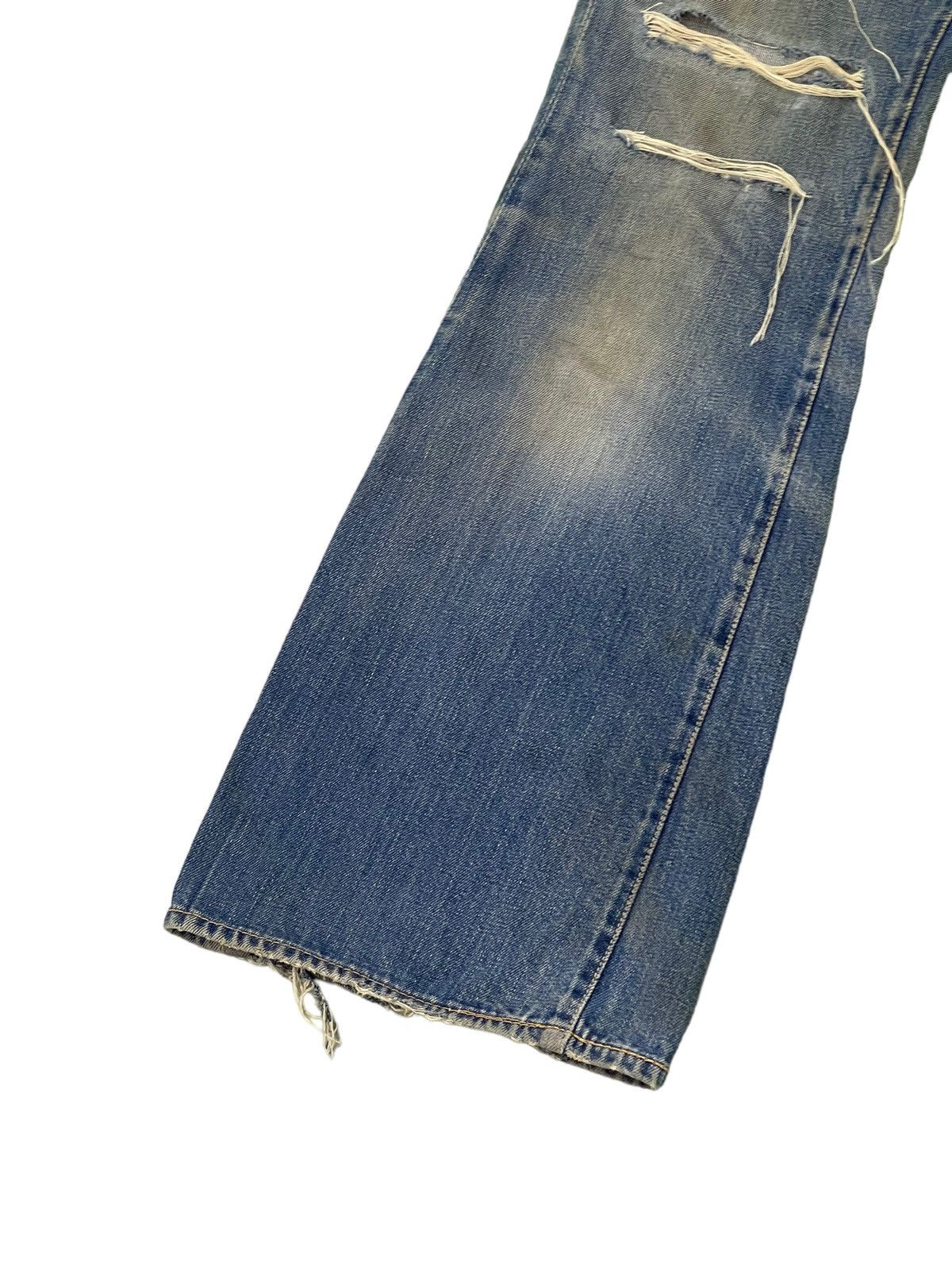 Japanese Brand Flare Jeans Vtg 80s Big John Japan Distress Bell Bottom 7🟦5 Size US 30 / EU 46 - 5 Thumbnail