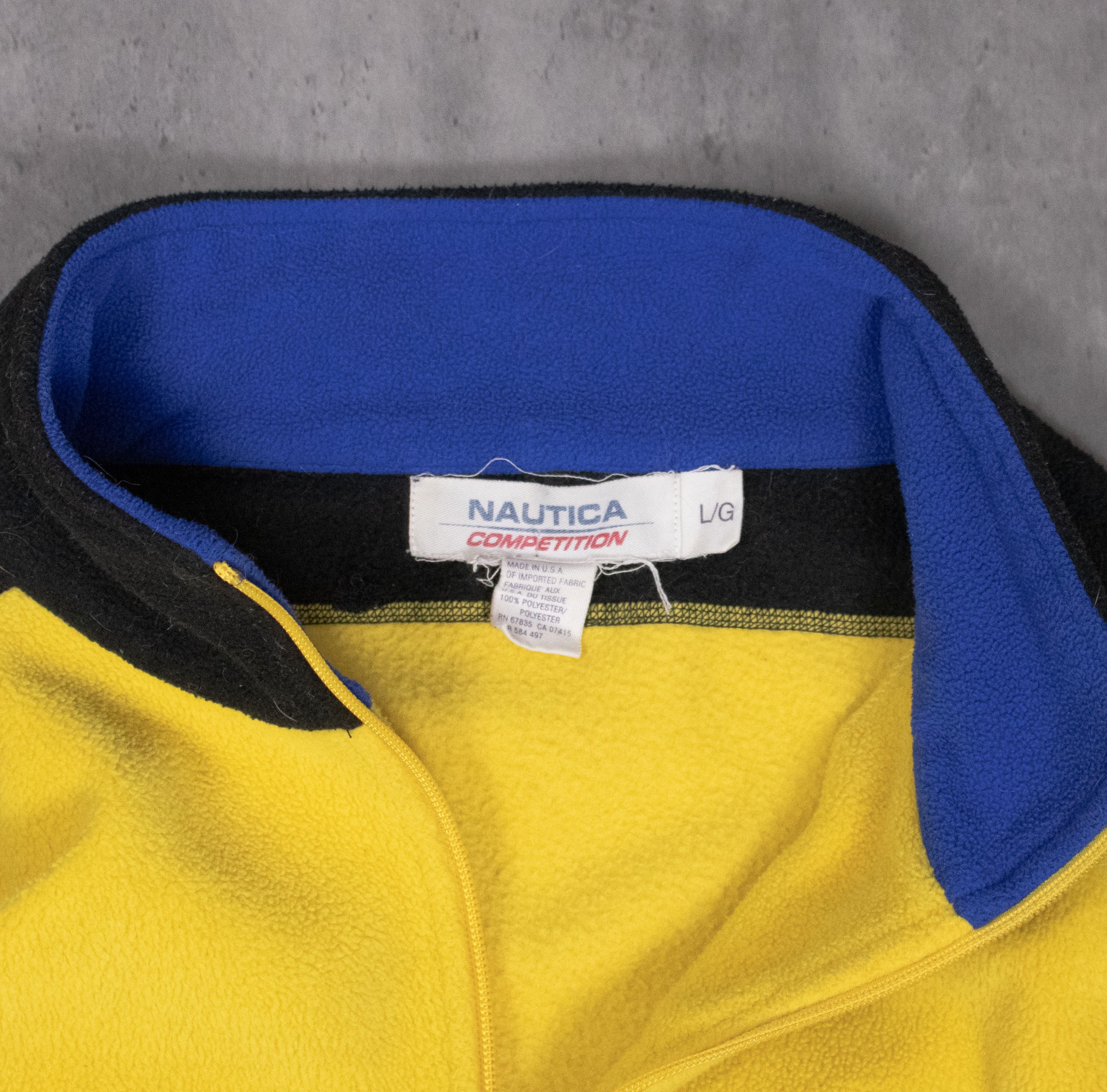 Nautica Vintage 1990's Nautica Competition Yellow Pile Fleece Jacket Size US L / EU 52-54 / 3 - 7 Thumbnail